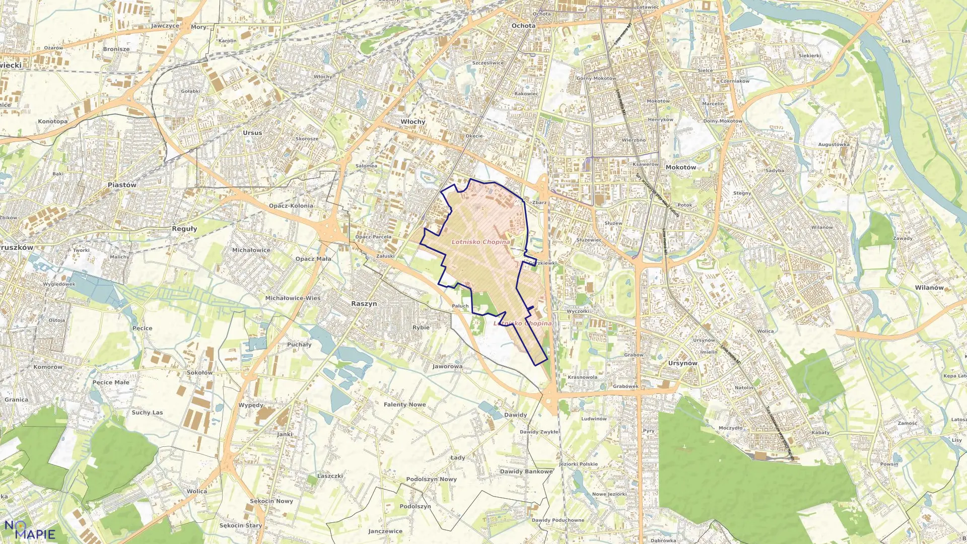 Mapa obrębu 2-06-07 w mieście Warszawa