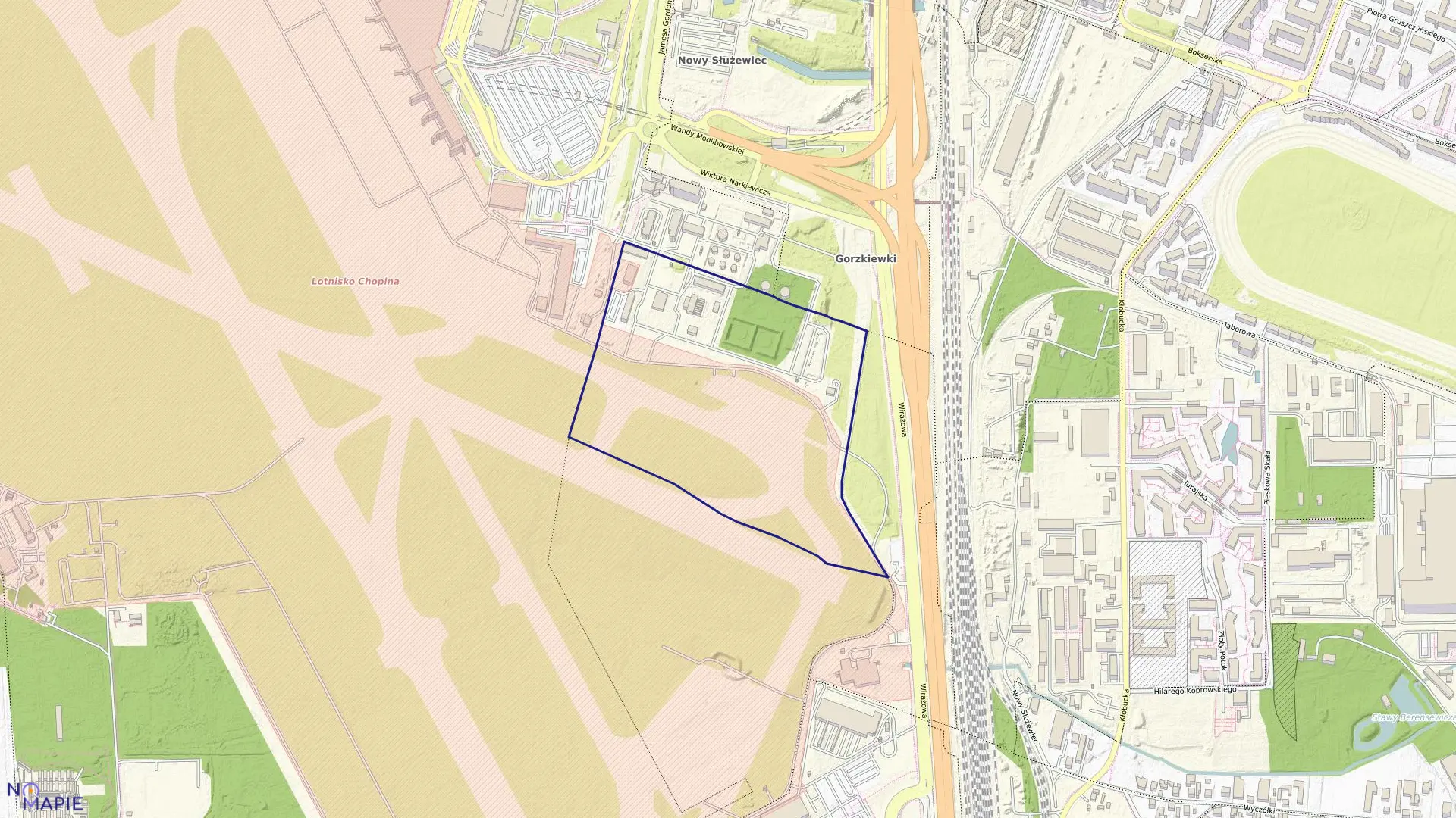 Mapa obrębu 2-06-10 w mieście Warszawa