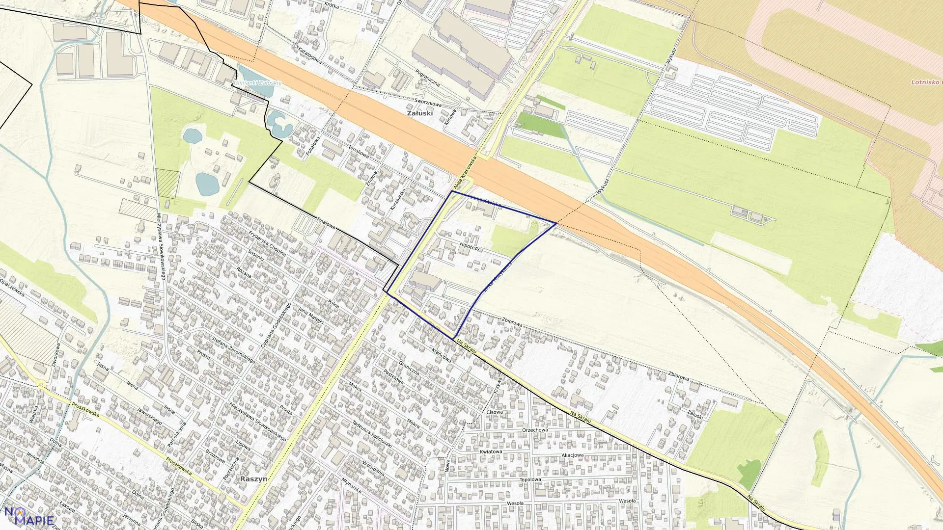 Mapa obrębu 2-06-13 w mieście Warszawa