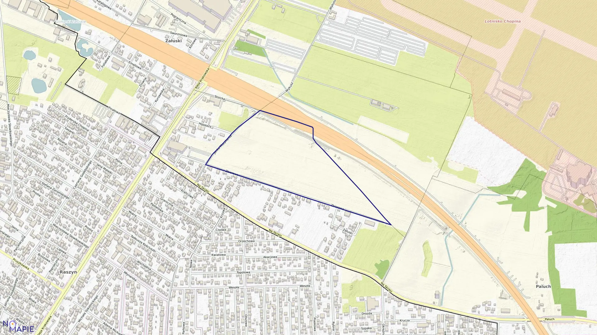 Mapa obrębu 2-06-14 w mieście Warszawa