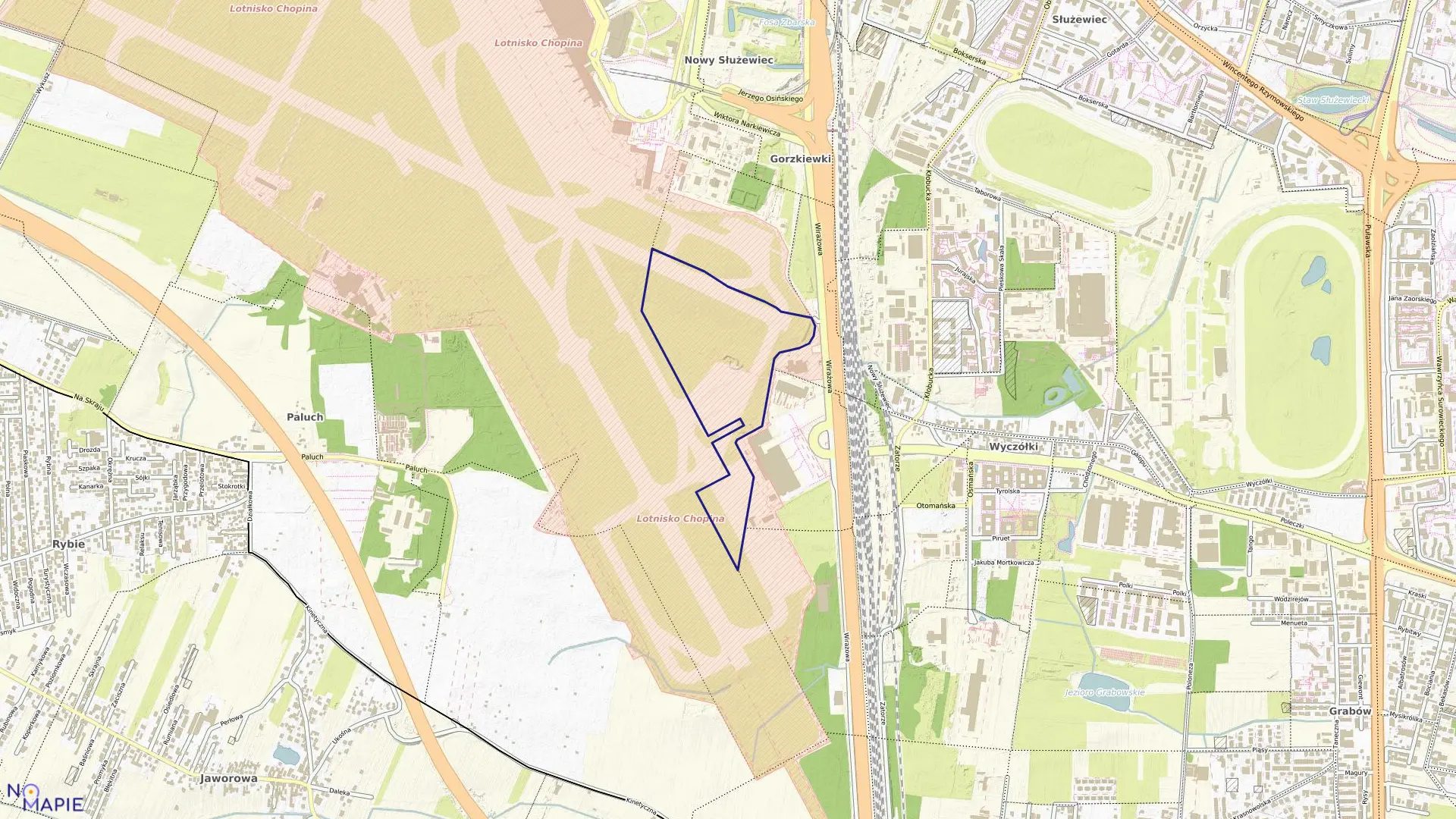 Mapa obrębu 2-06-16 w mieście Warszawa