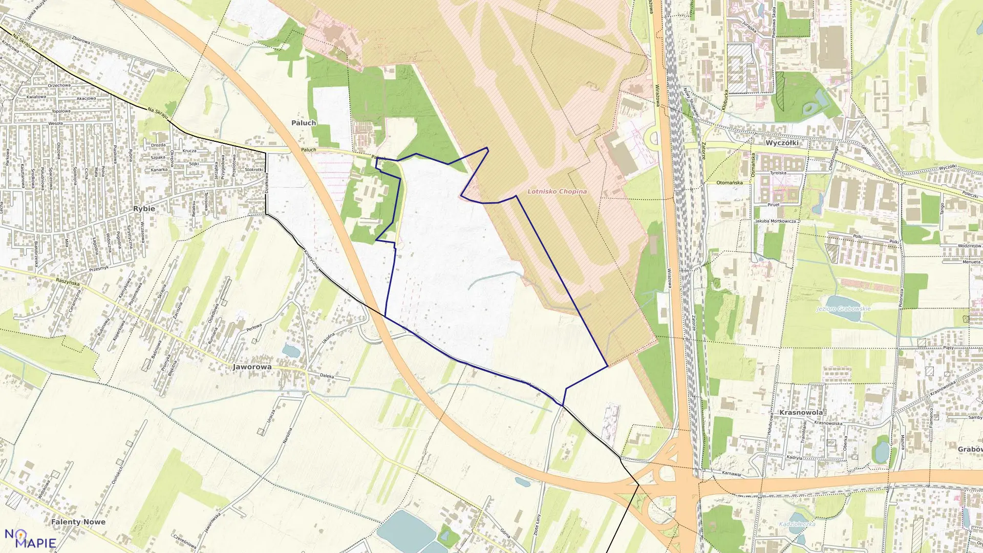 Mapa obrębu 2-06-19 w mieście Warszawa