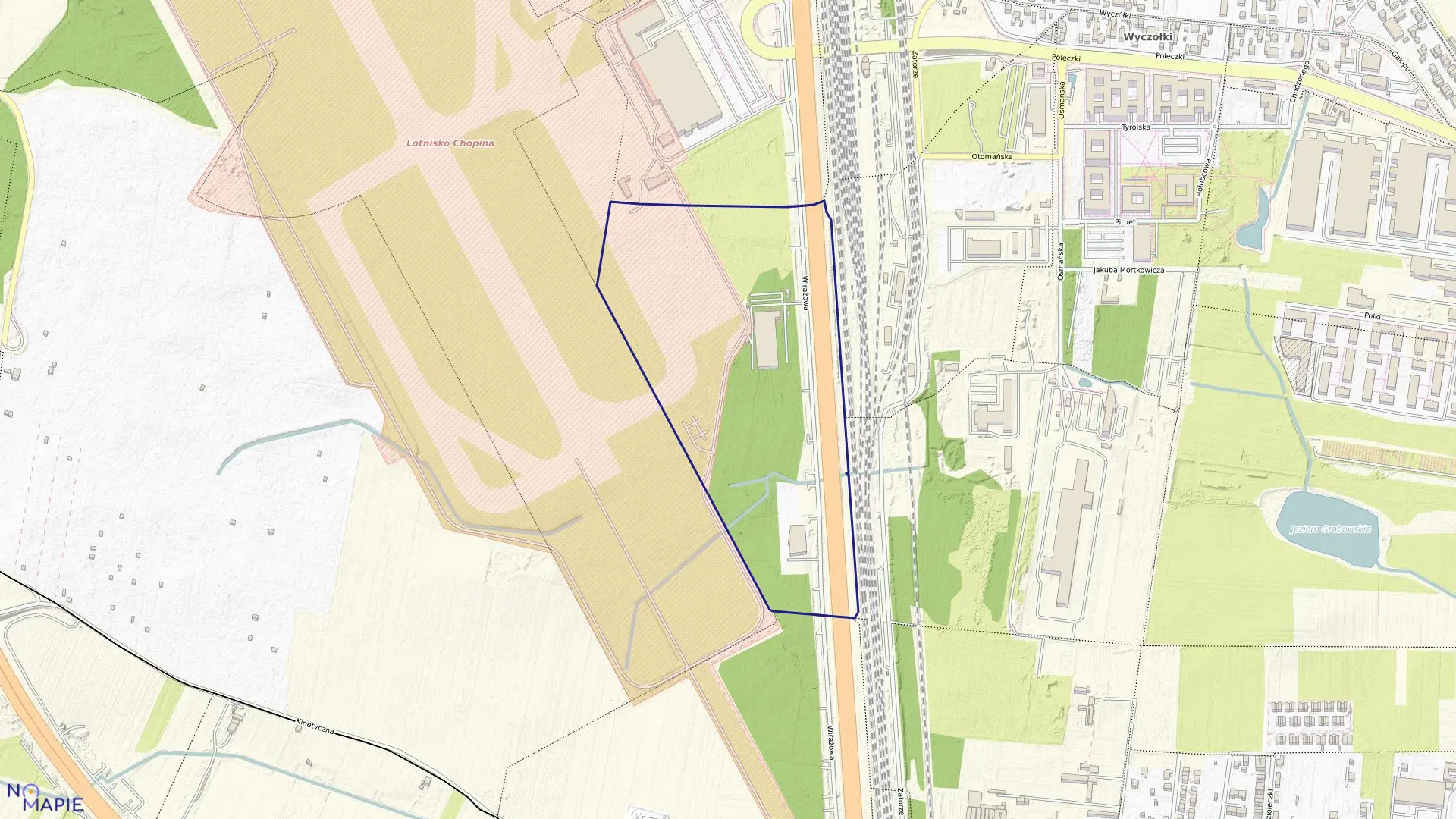 Mapa obrębu 2-06-20 w mieście Warszawa