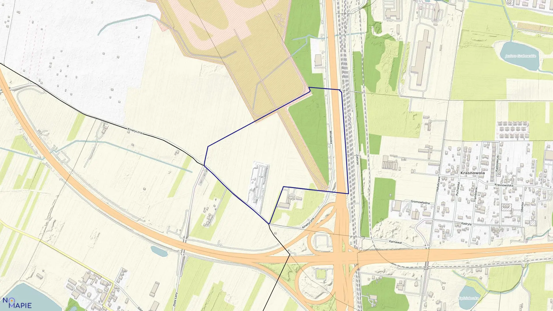 Mapa obrębu 2-06-21 w mieście Warszawa