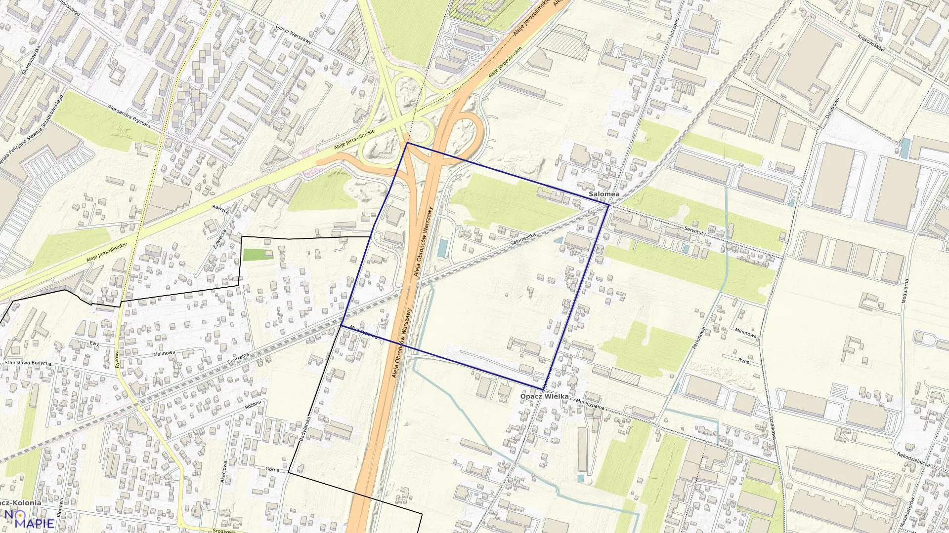 Mapa obrębu 2-07-03 w mieście Warszawa