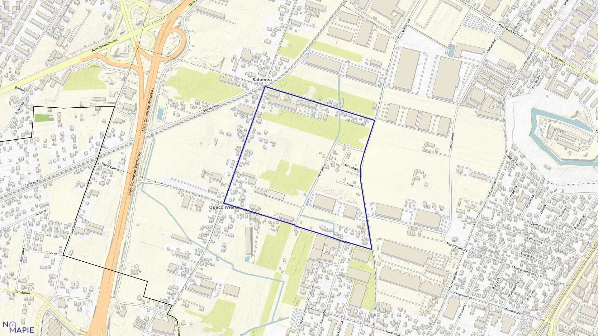 Mapa obrębu 2-07-04 w mieście Warszawa