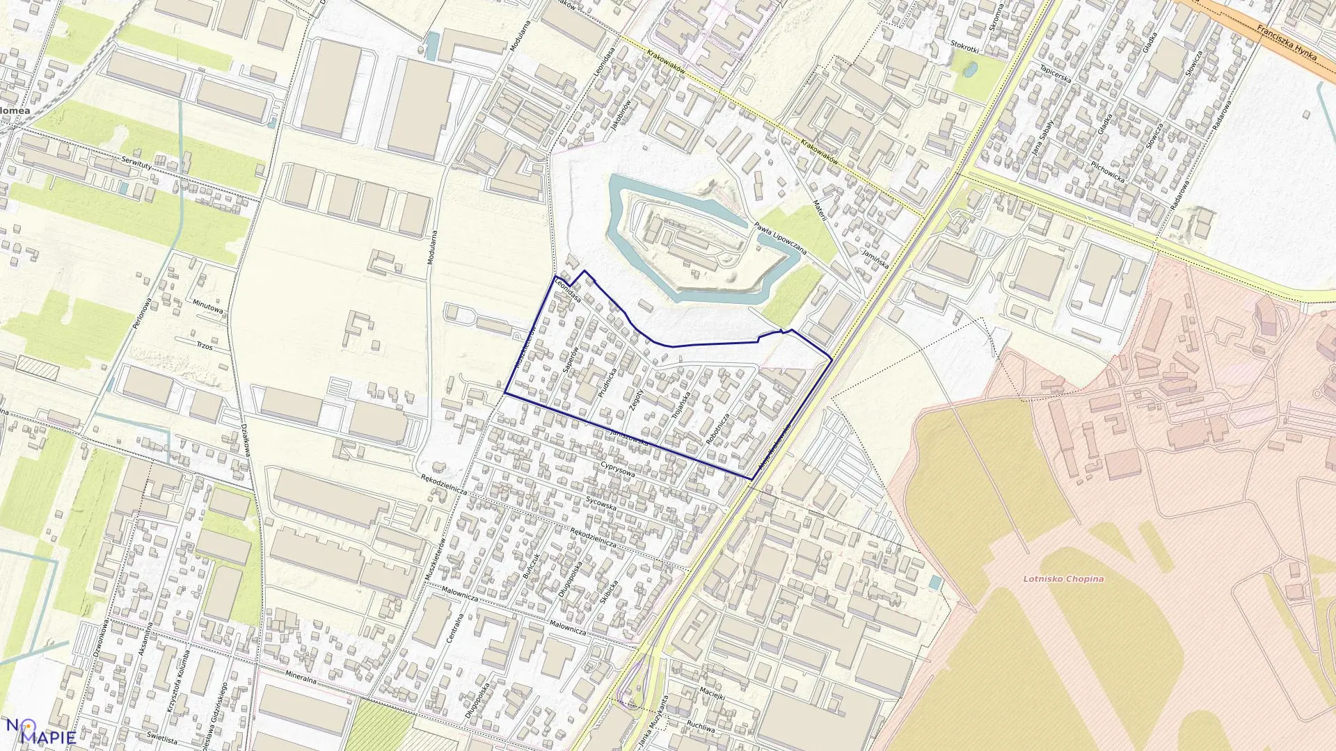 Mapa obrębu 2-07-06 w mieście Warszawa