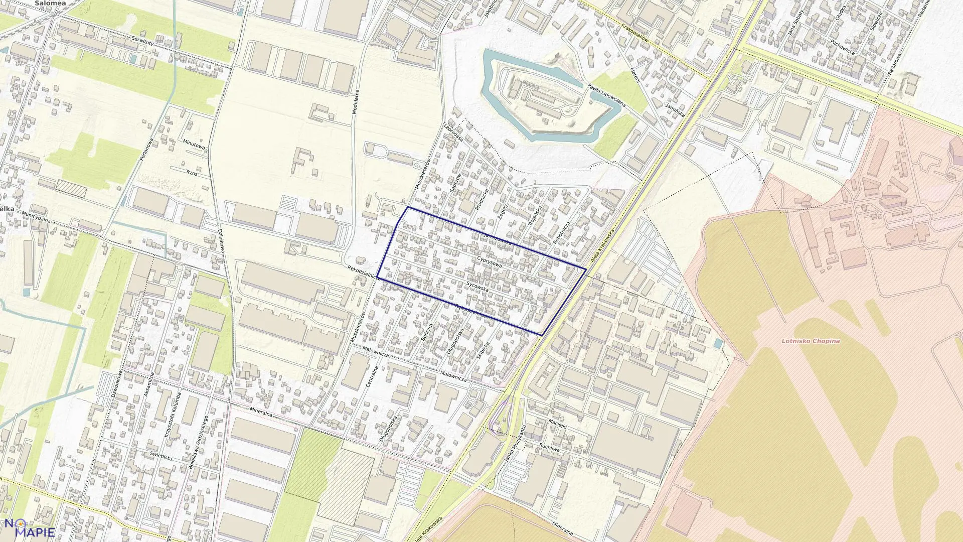 Mapa obrębu 2-07-07 w mieście Warszawa