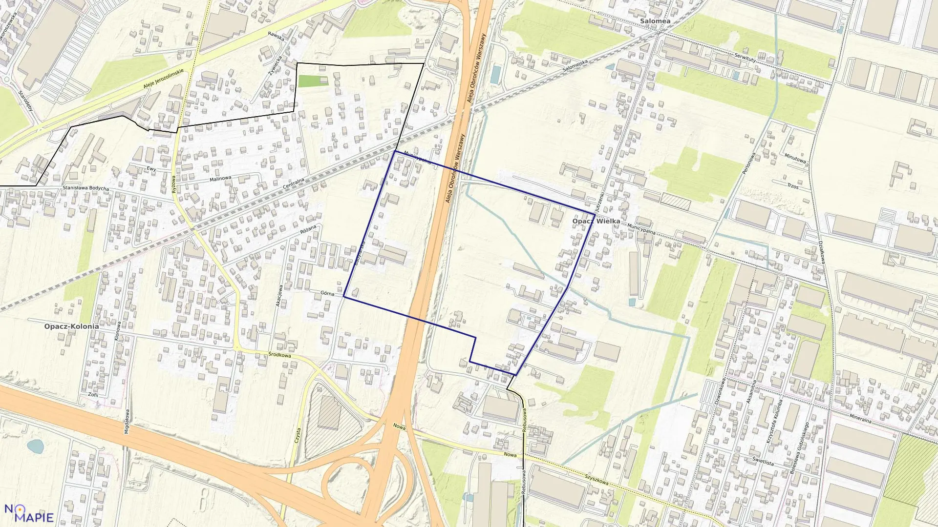 Mapa obrębu 2-07-08 w mieście Warszawa