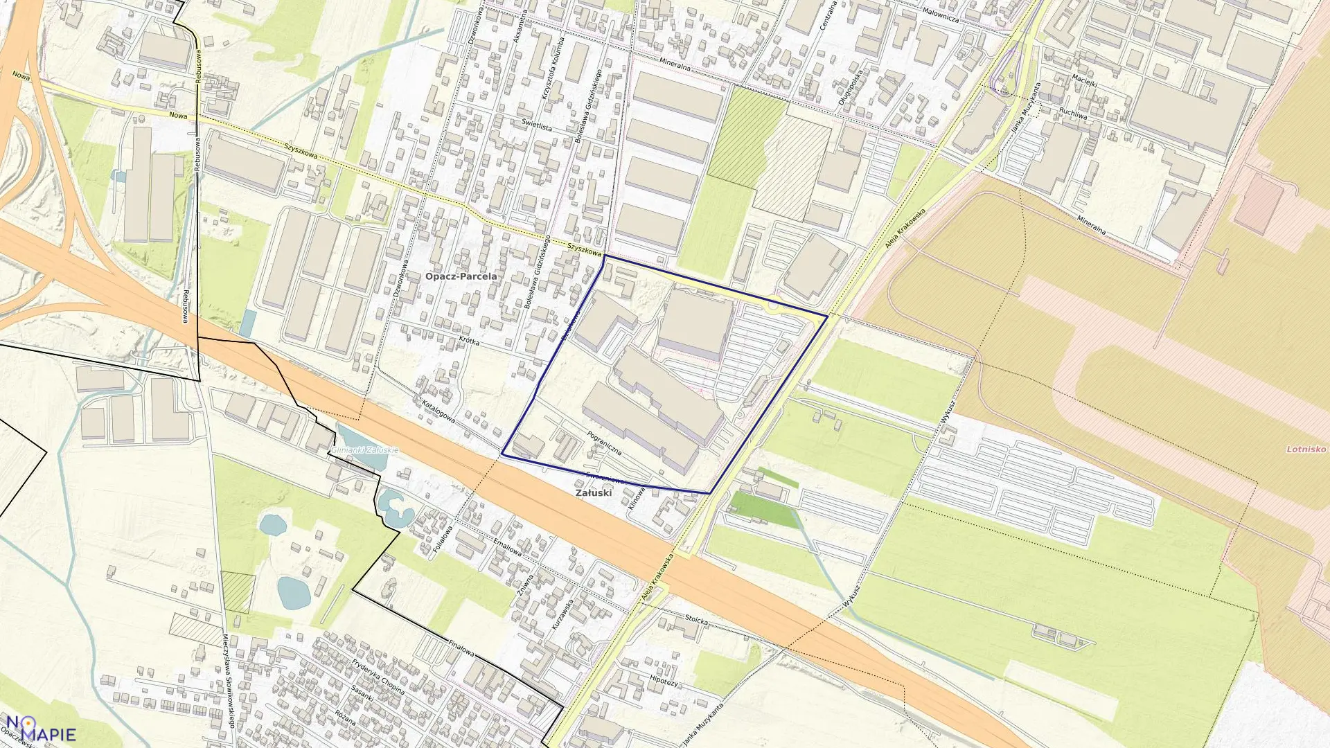 Mapa obrębu 2-07-17 w mieście Warszawa