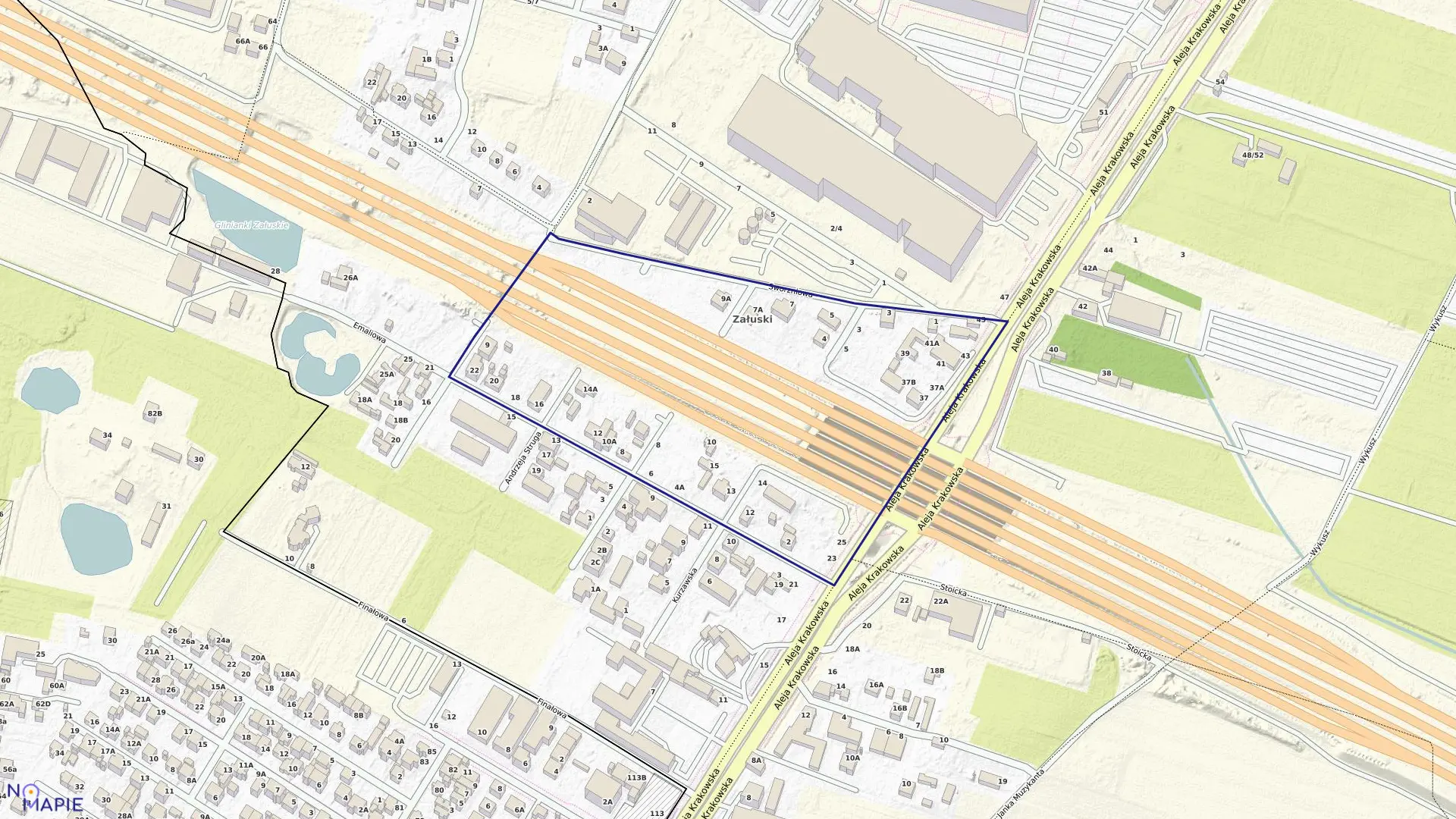 Mapa obrębu 2-07-18 w mieście Warszawa