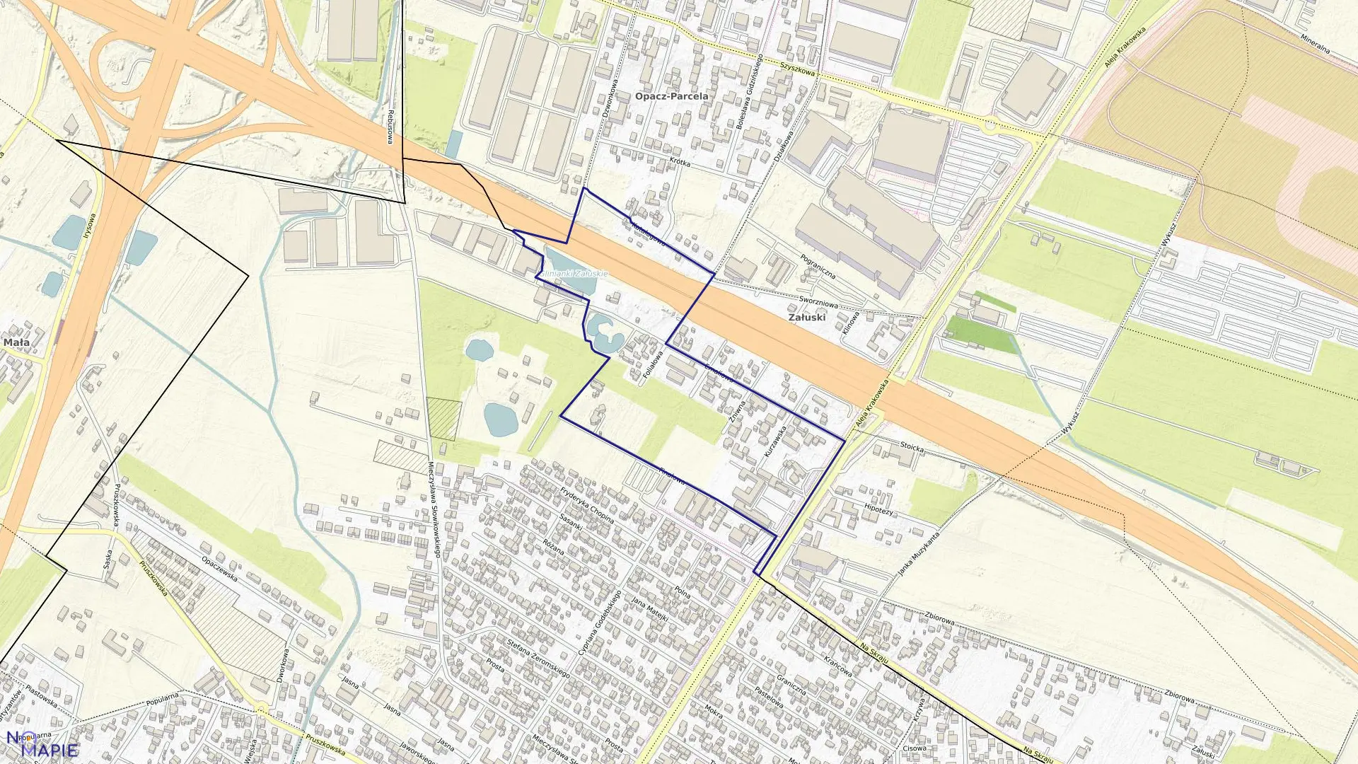 Mapa obrębu 2-07-19 w mieście Warszawa