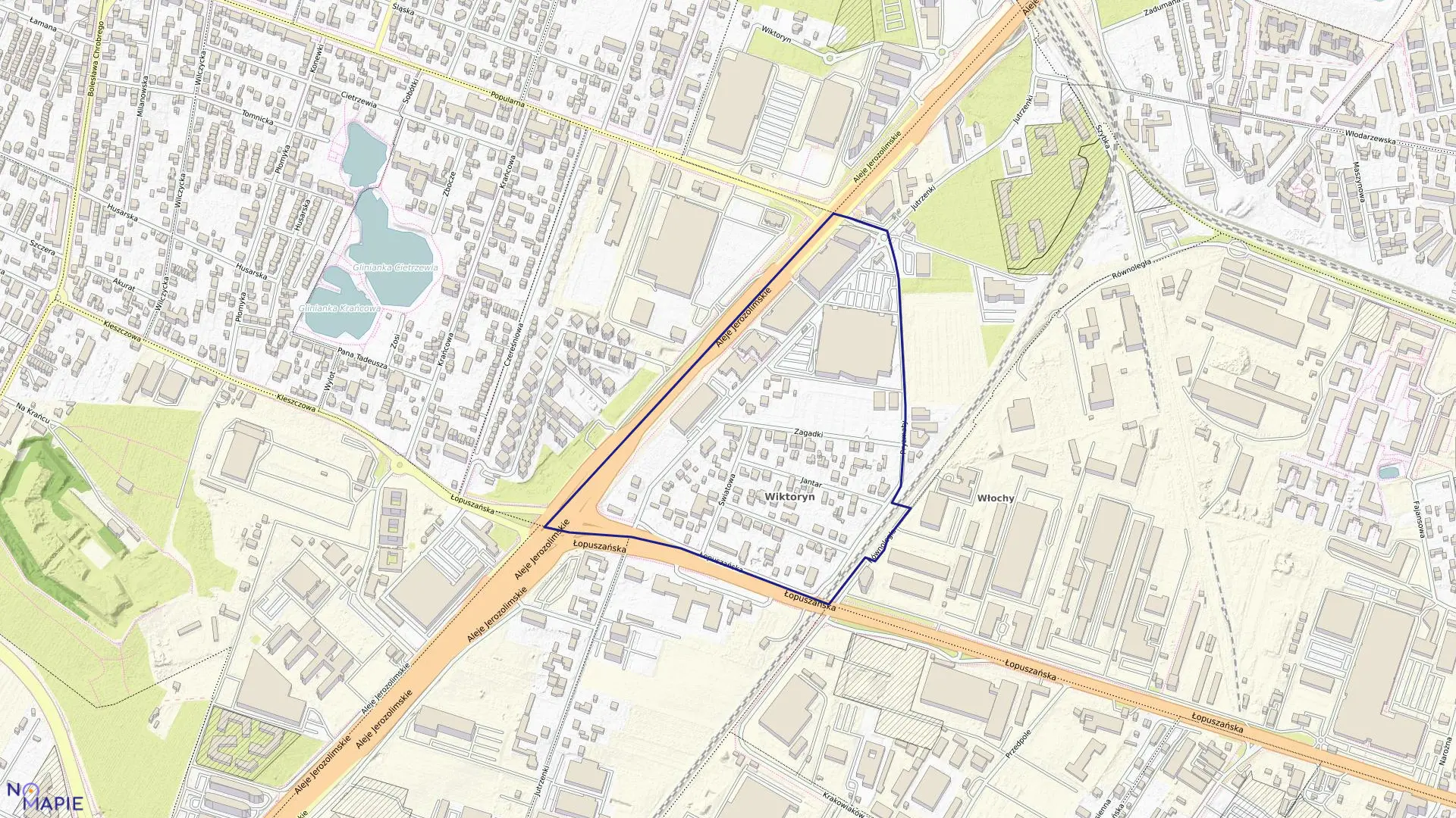 Mapa obrębu 2-07-20 w mieście Warszawa