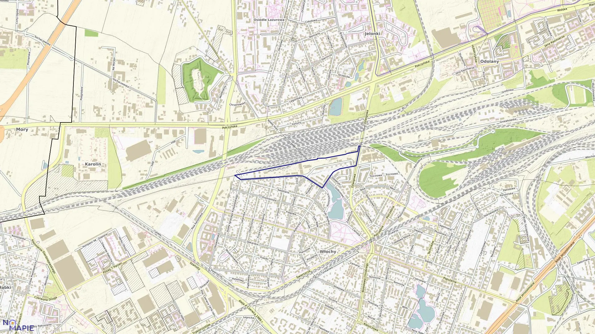 Mapa obrębu 2-08-01 w mieście Warszawa