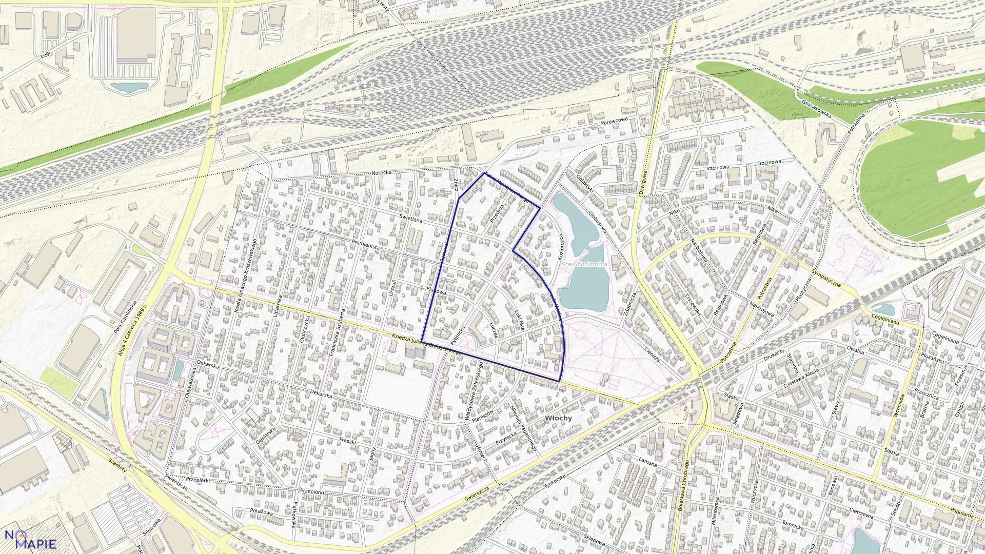 Mapa obrębu 2-08-06 w mieście Warszawa