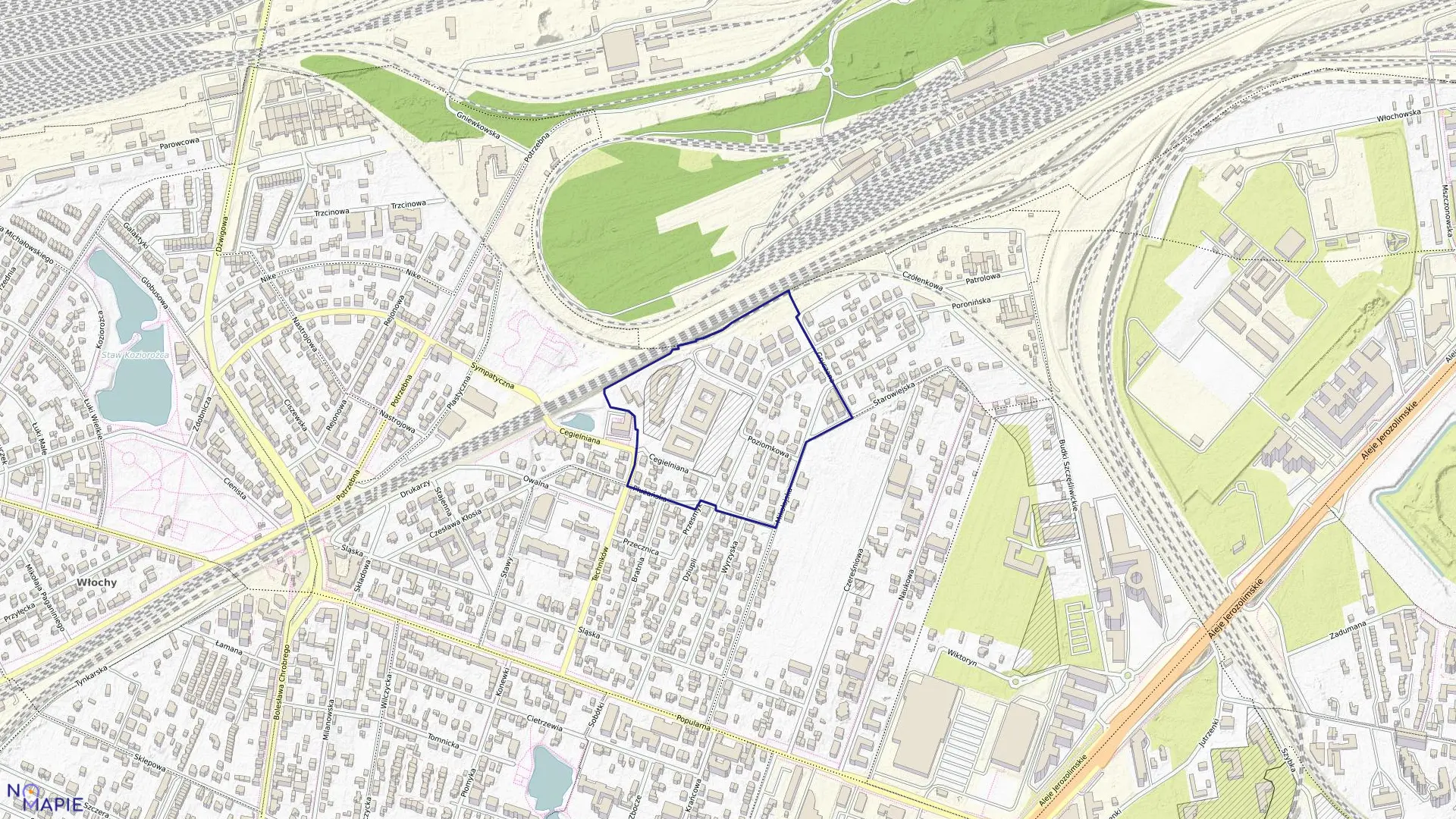 Mapa obrębu 2-08-11 w mieście Warszawa