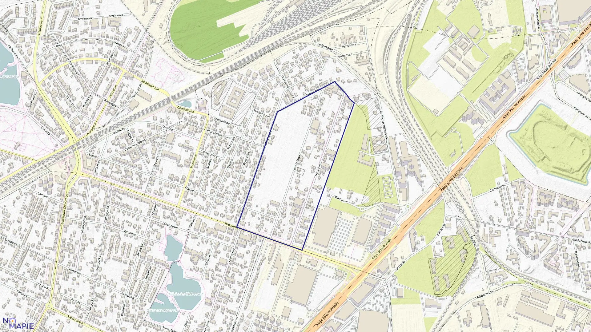 Mapa obrębu 2-08-15 w mieście Warszawa