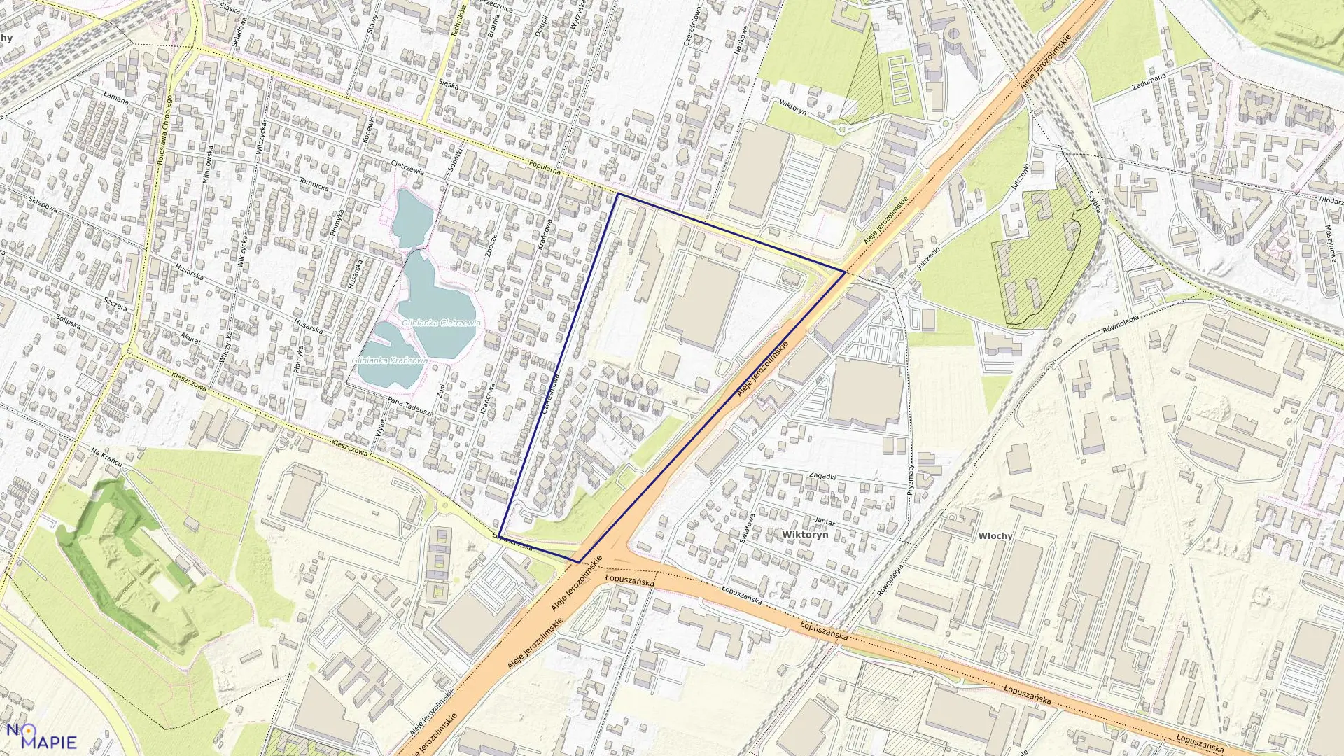 Mapa obrębu 2-08-26 w mieście Warszawa