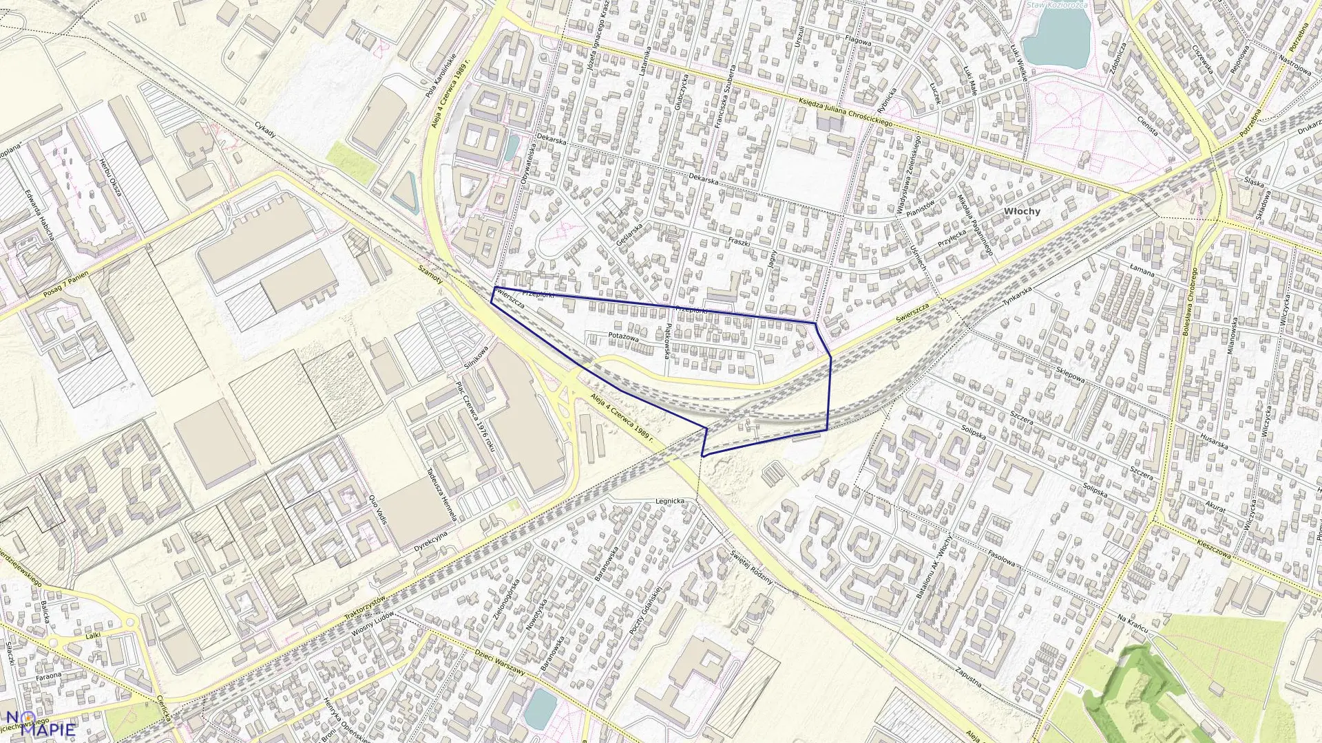 Mapa obrębu 2-08-28 w mieście Warszawa