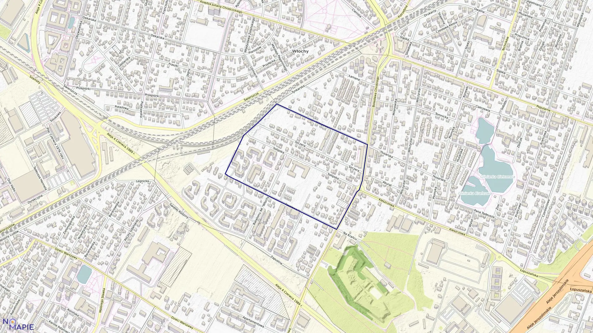 Mapa obrębu 2-08-29 w mieście Warszawa