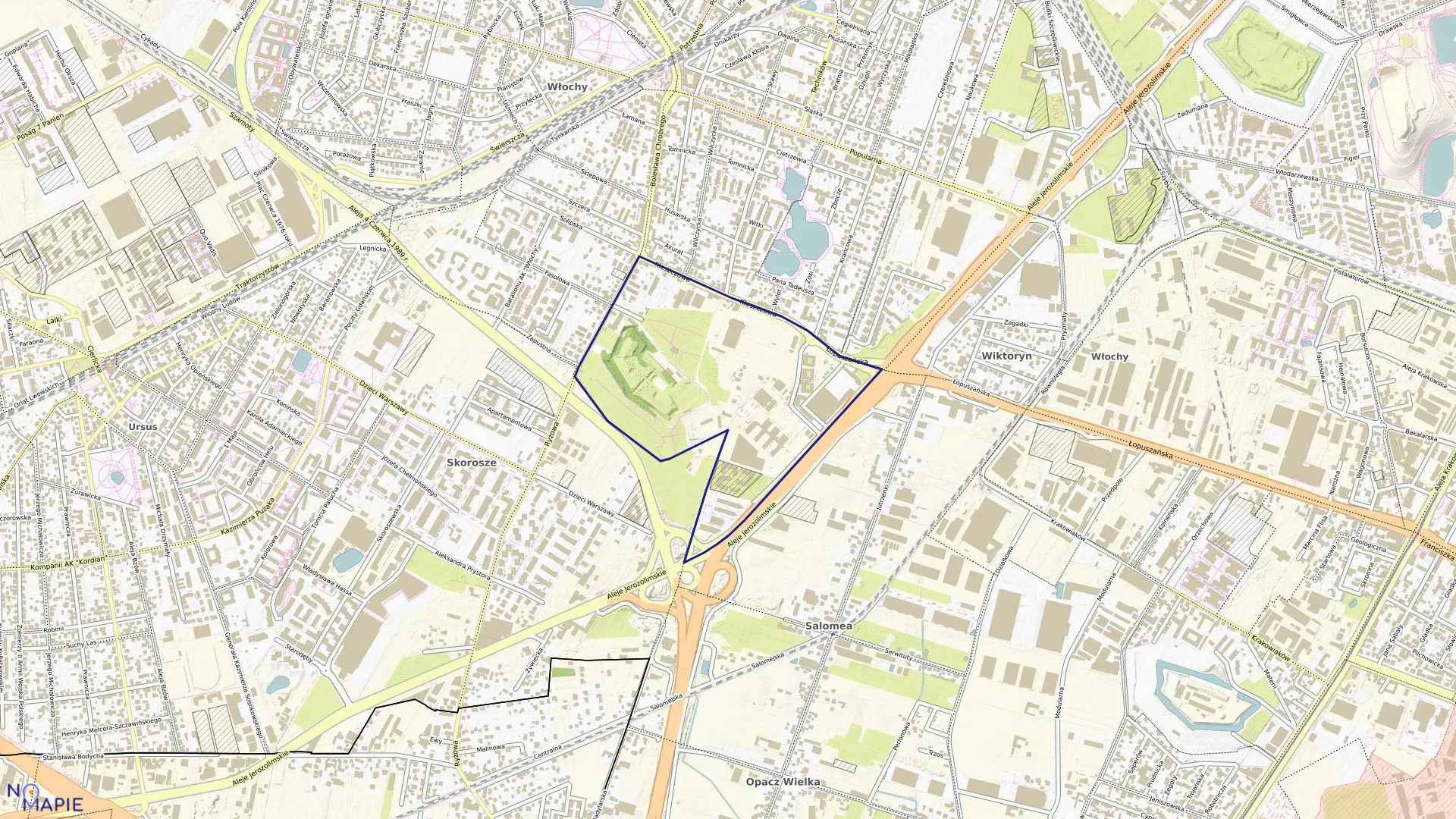 Mapa obrębu 2-08-31 w mieście Warszawa