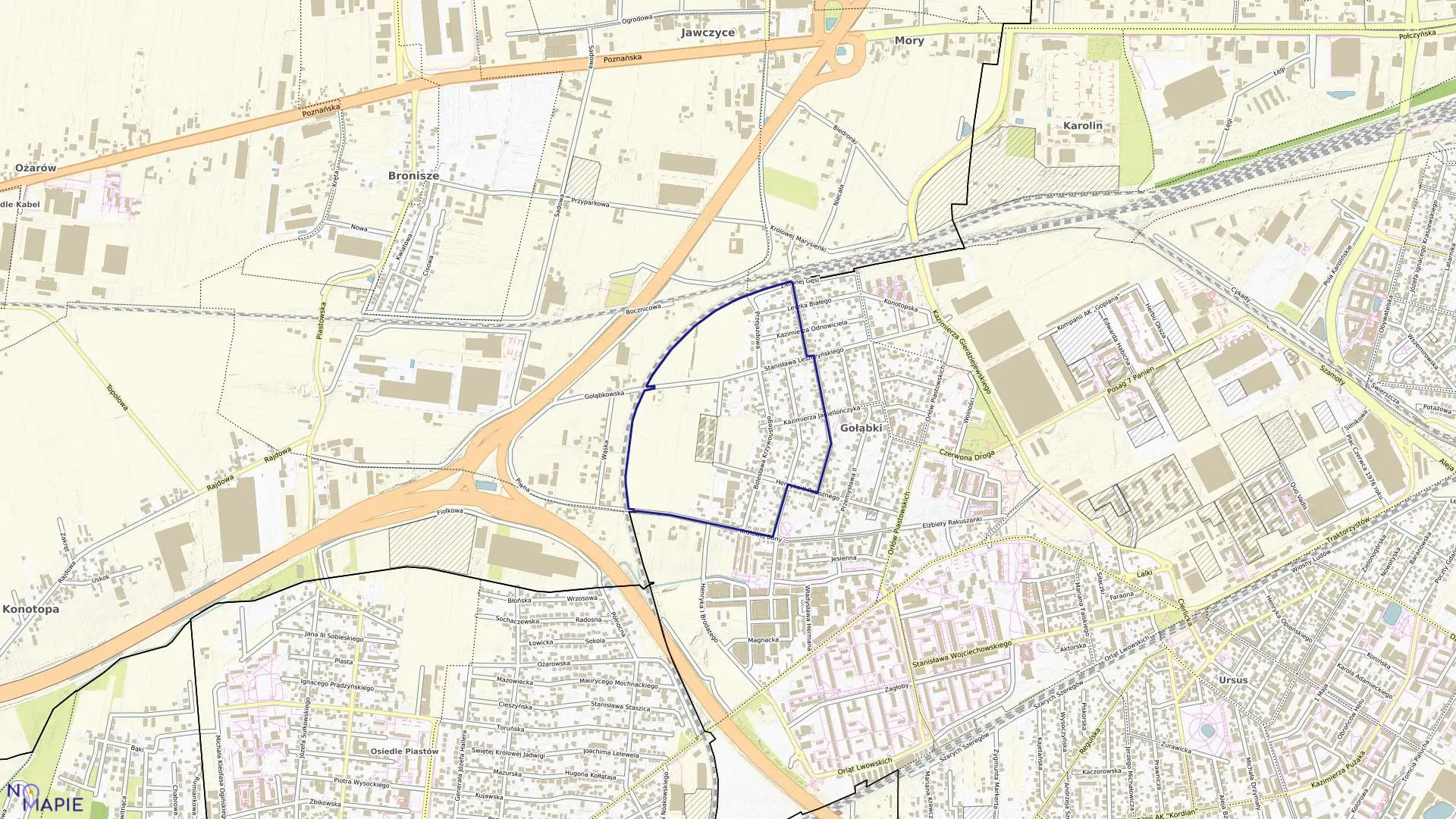 Mapa obrębu 2-09-01 w mieście Warszawa