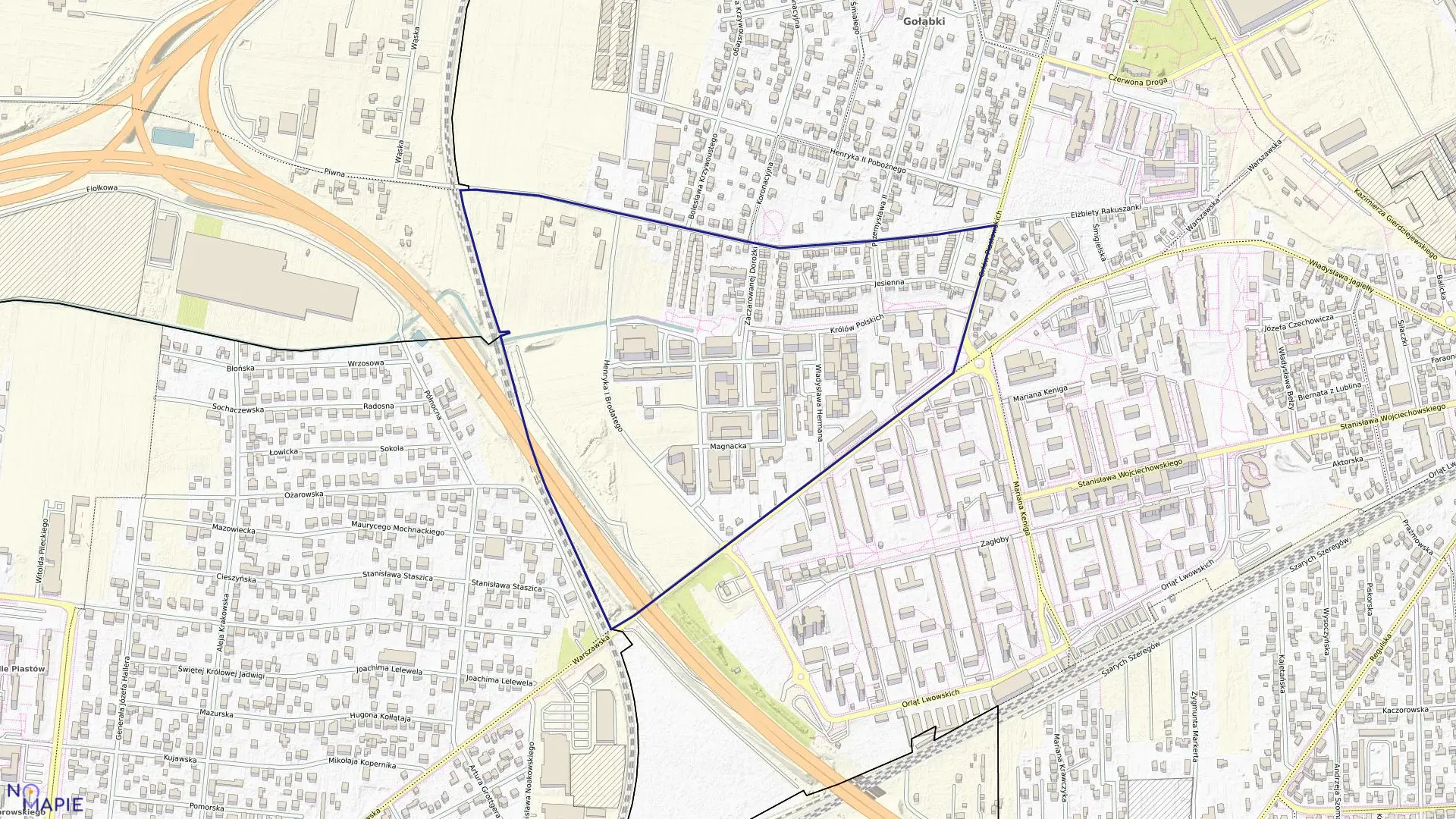 Mapa obrębu 2-09-04 w mieście Warszawa