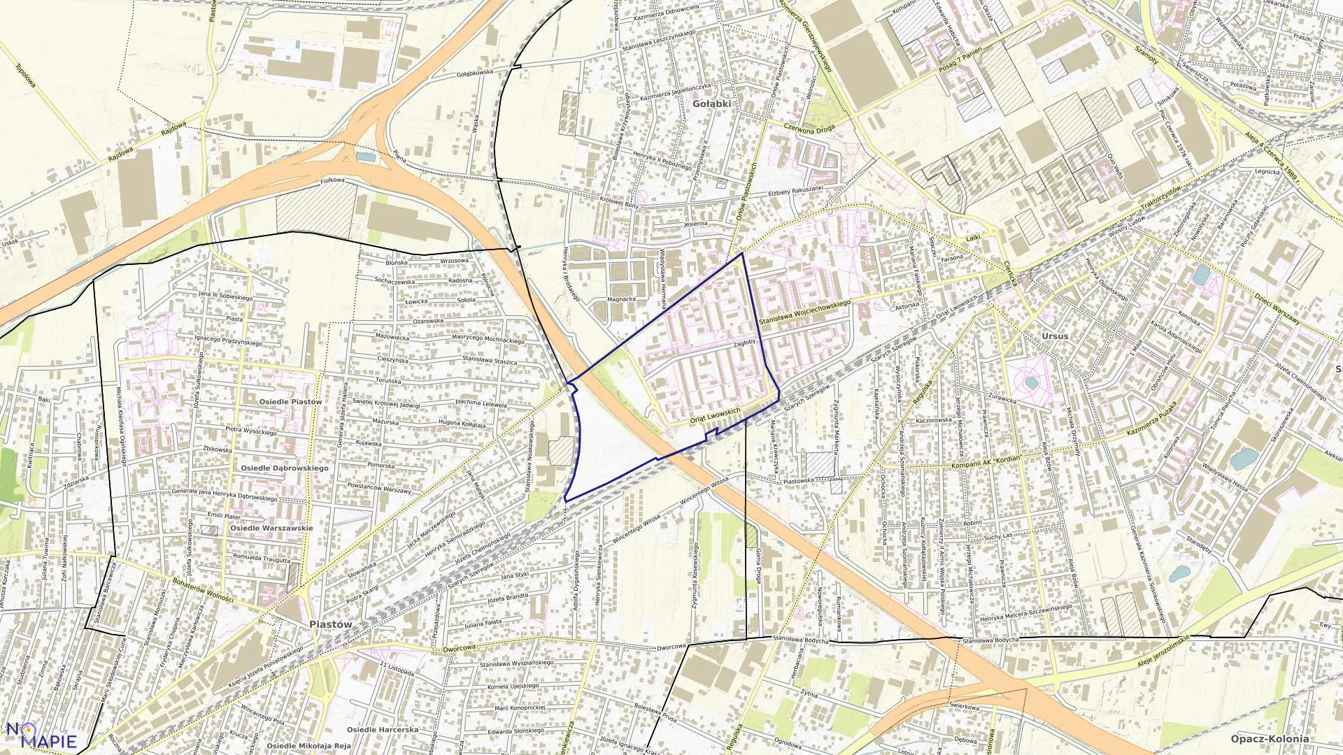 Mapa obrębu 2-09-06 w mieście Warszawa