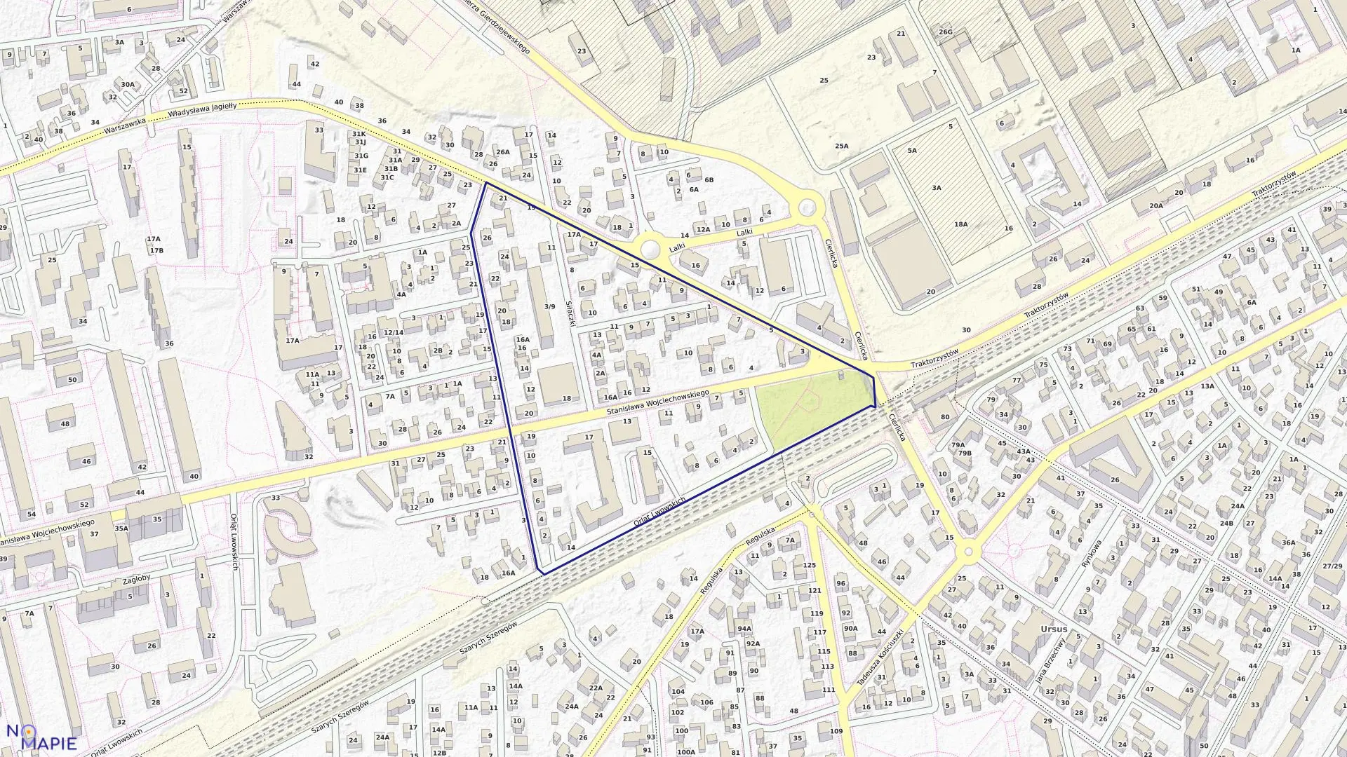 Mapa obrębu 2-09-08 w mieście Warszawa