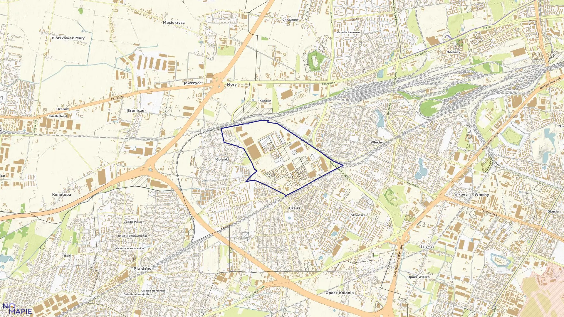 Mapa obrębu 2-09-09 w mieście Warszawa