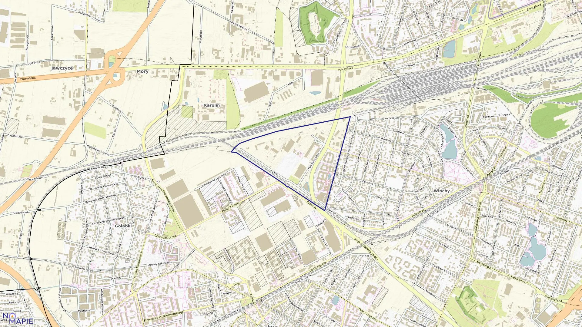 Mapa obrębu 2-09-10 w mieście Warszawa