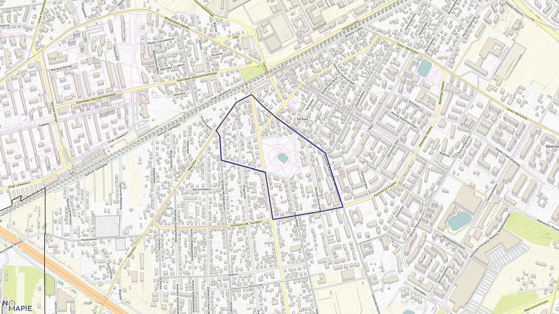 Mapa obrębu 2-11-05 w mieście Warszawa