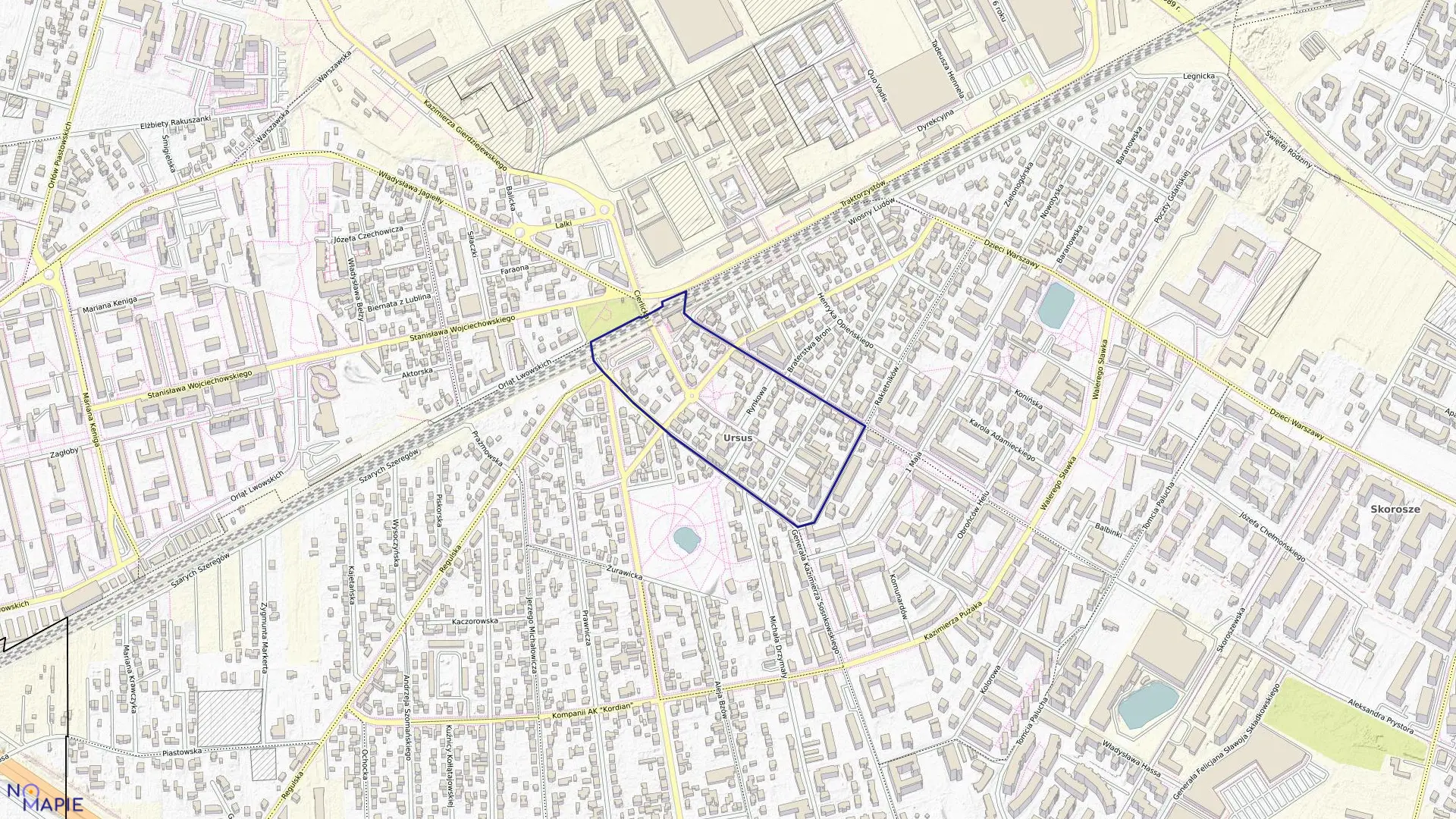 Mapa obrębu 2-11-06 w mieście Warszawa