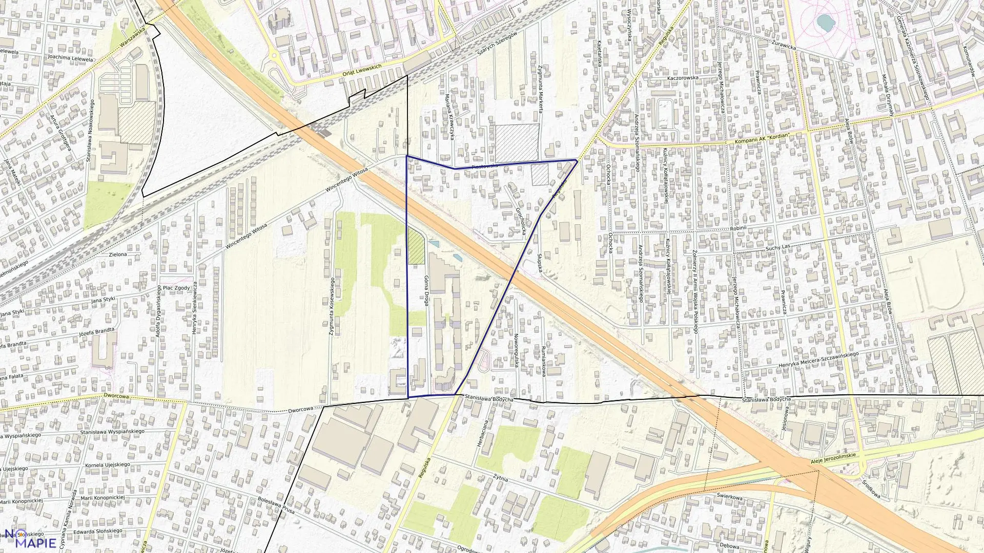 Mapa obrębu 2-11-09 w mieście Warszawa