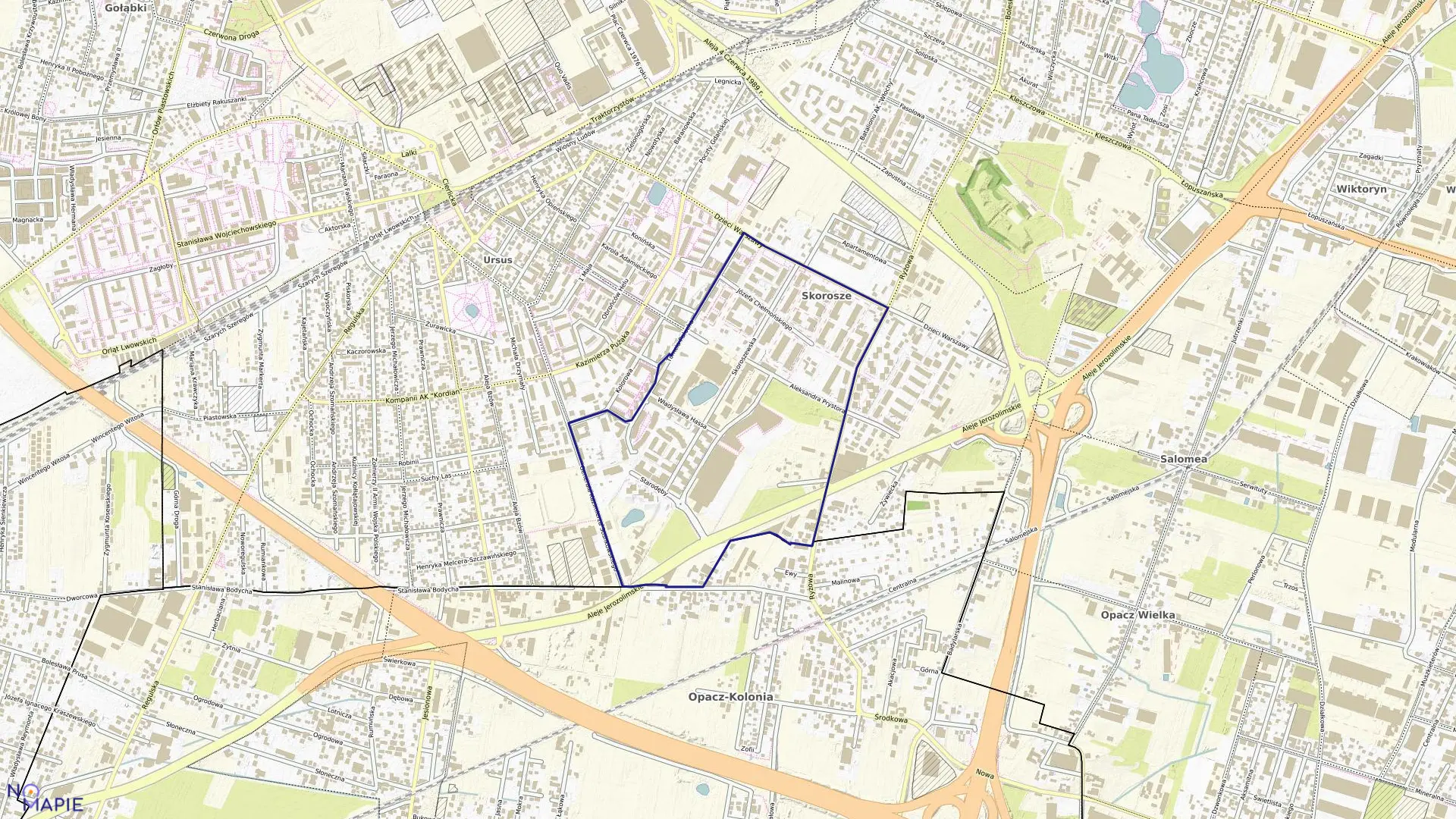 Mapa obrębu 2-11-15 w mieście Warszawa