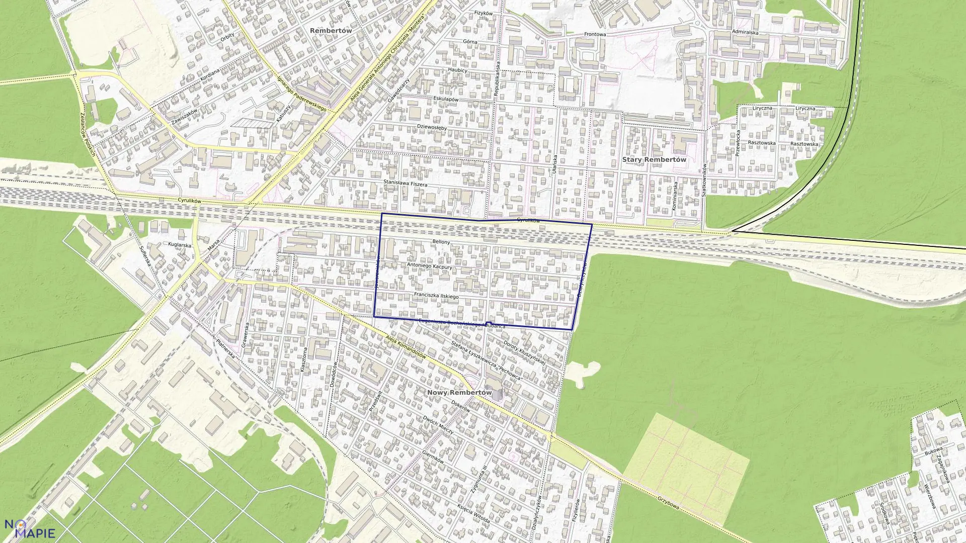 Mapa obrębu 3-00-48 w mieście Warszawa