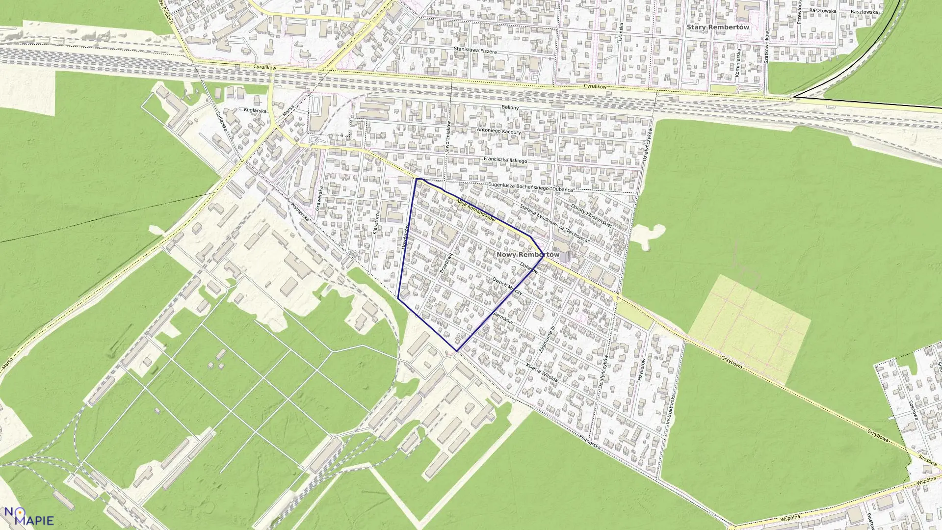 Mapa obrębu 3-00-50 w mieście Warszawa