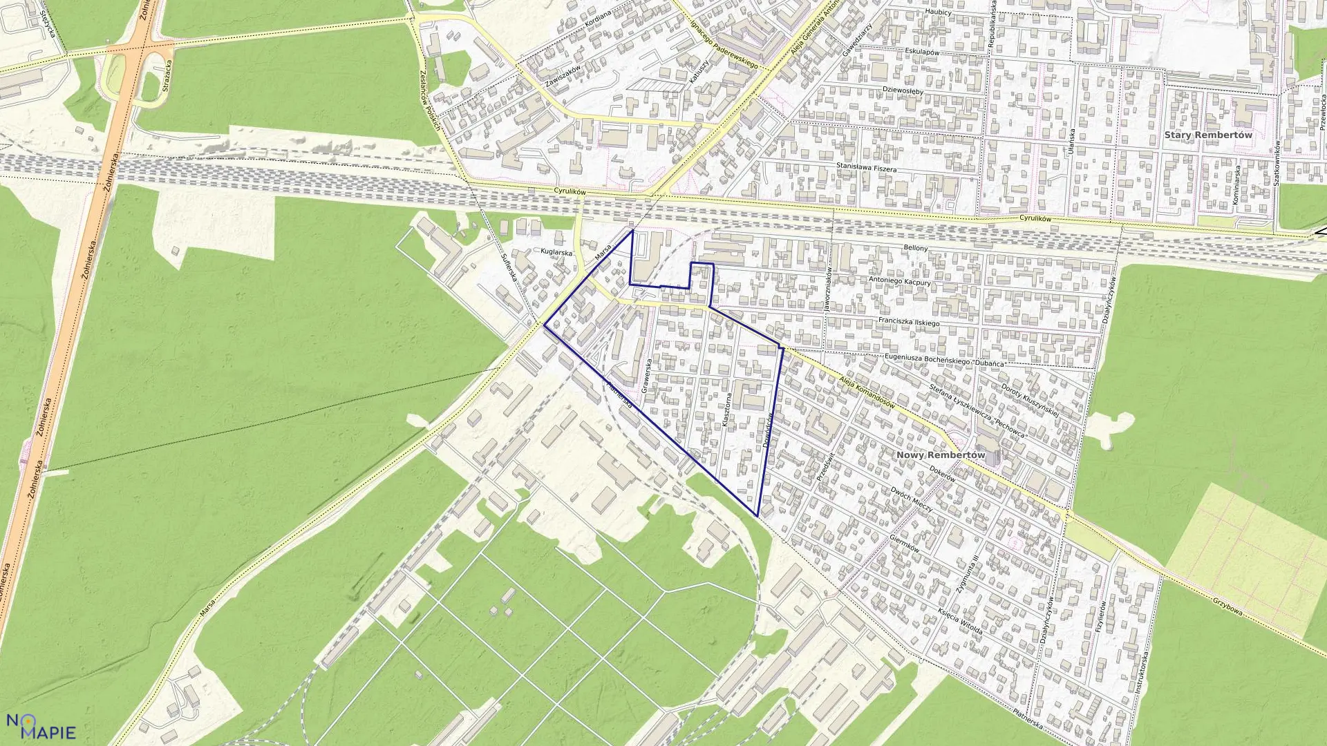 Mapa obrębu 3-00-51 w mieście Warszawa