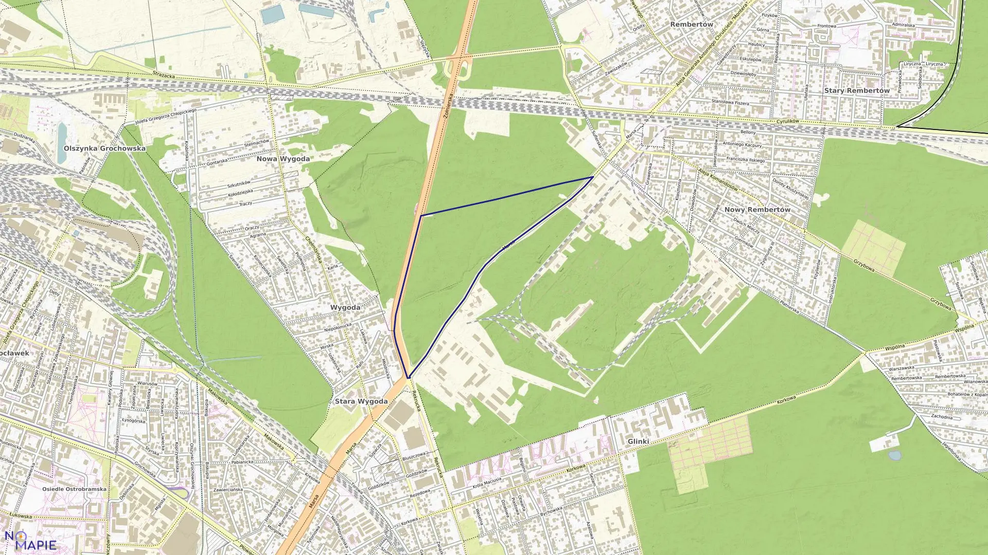 Mapa obrębu 3-00-52 w mieście Warszawa