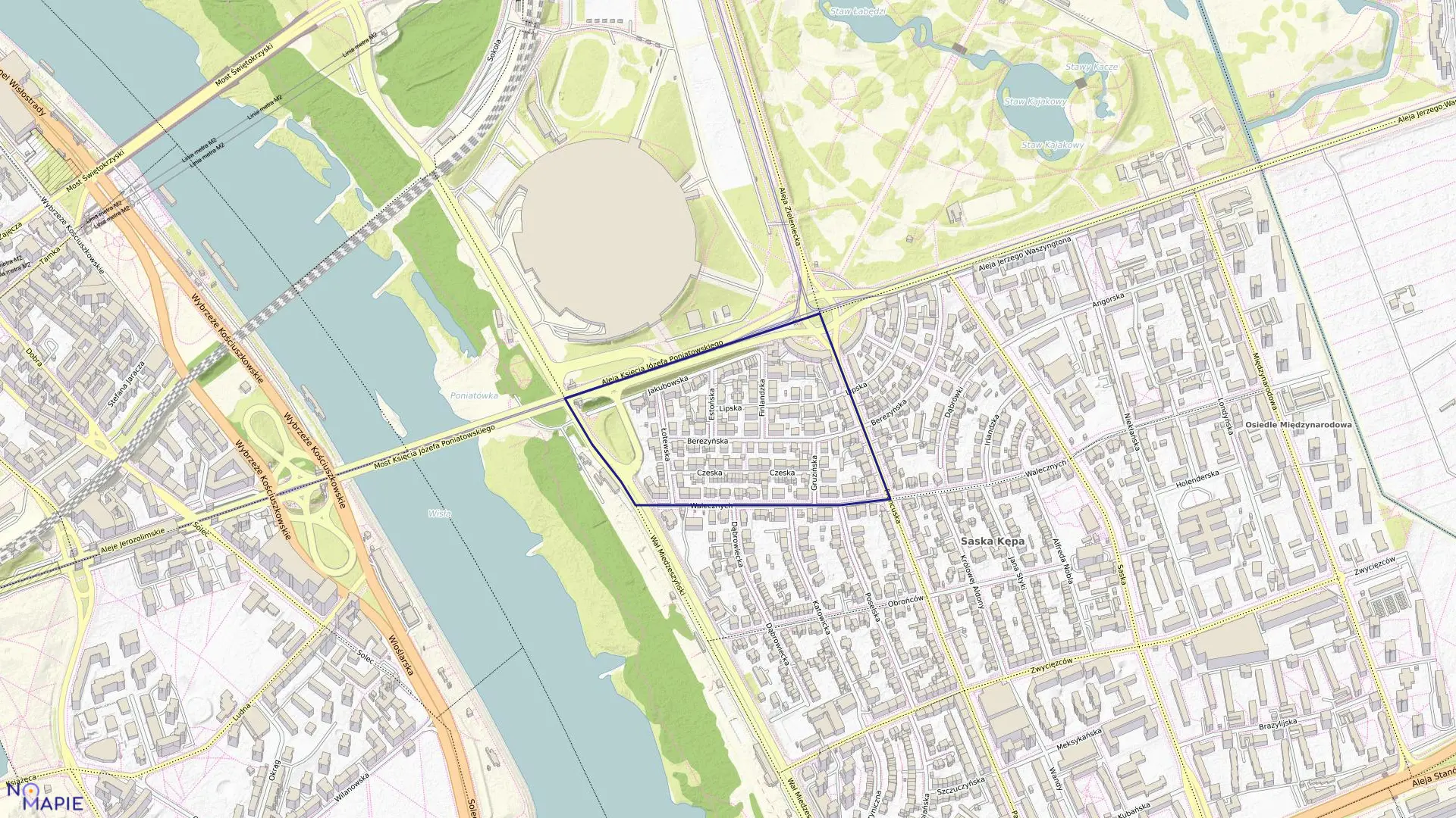 Mapa obrębu 3-01-03 w mieście Warszawa