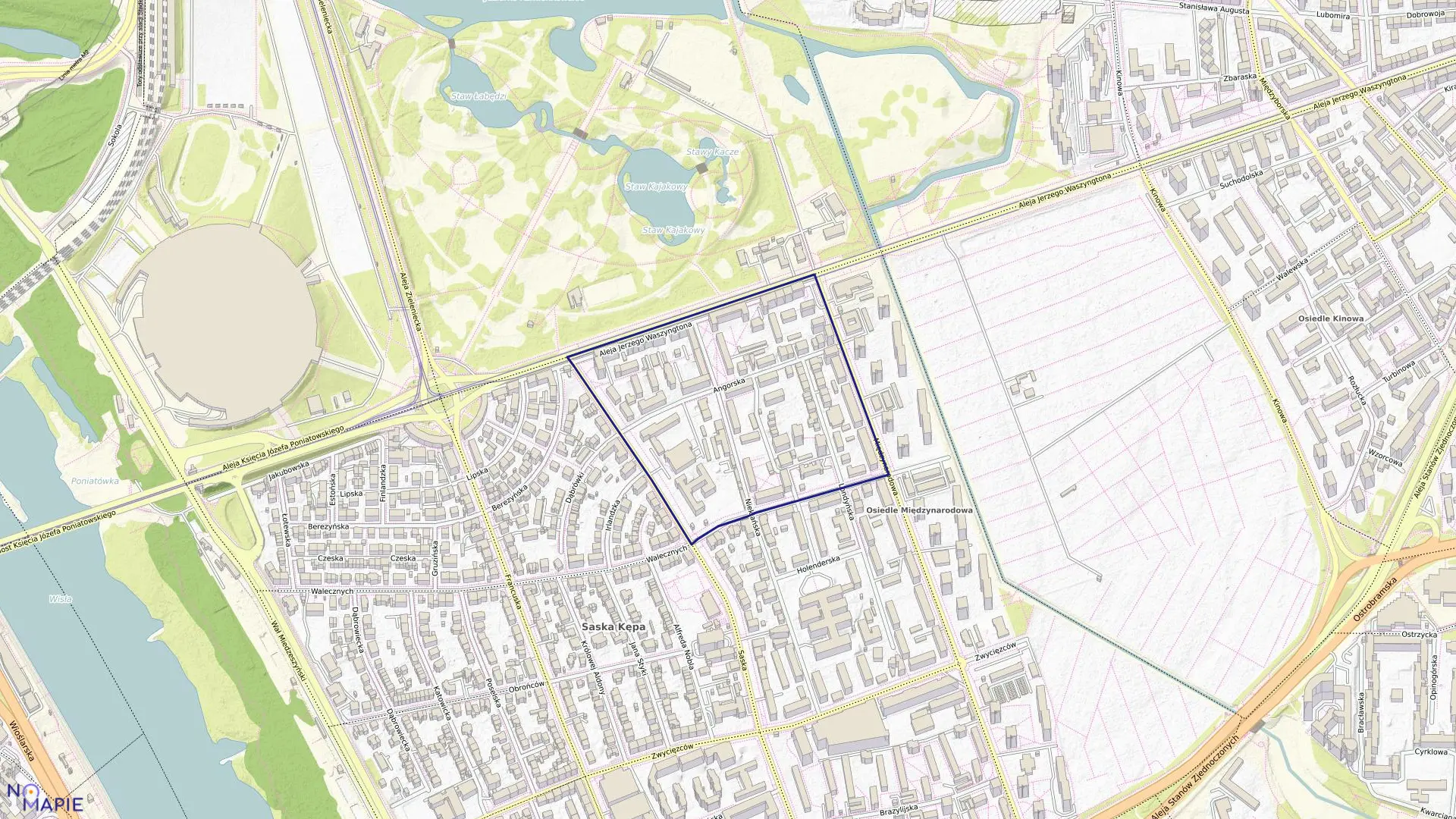 Mapa obrębu 3-01-05 w mieście Warszawa