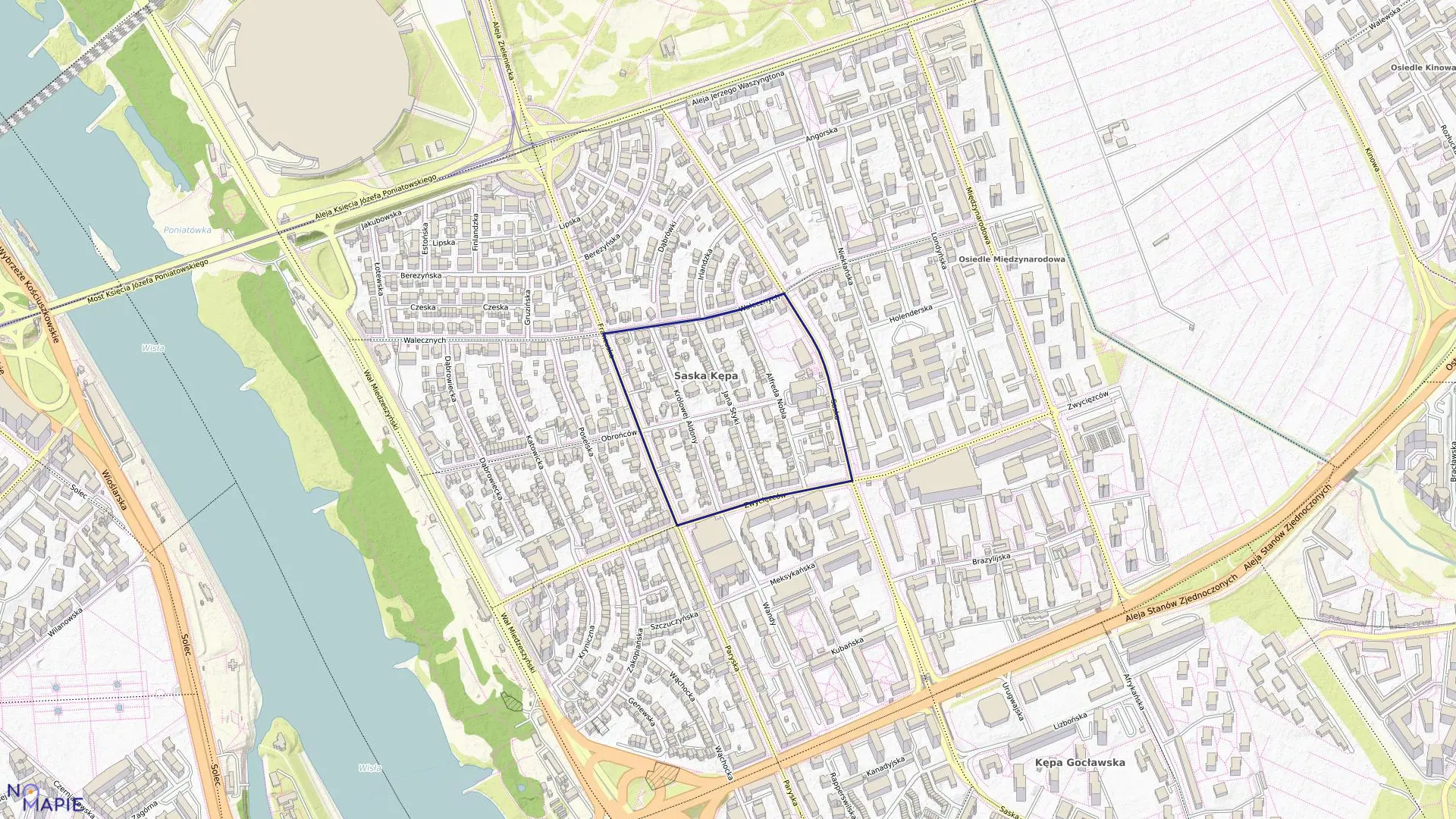 Mapa obrębu 3-01-09 w mieście Warszawa