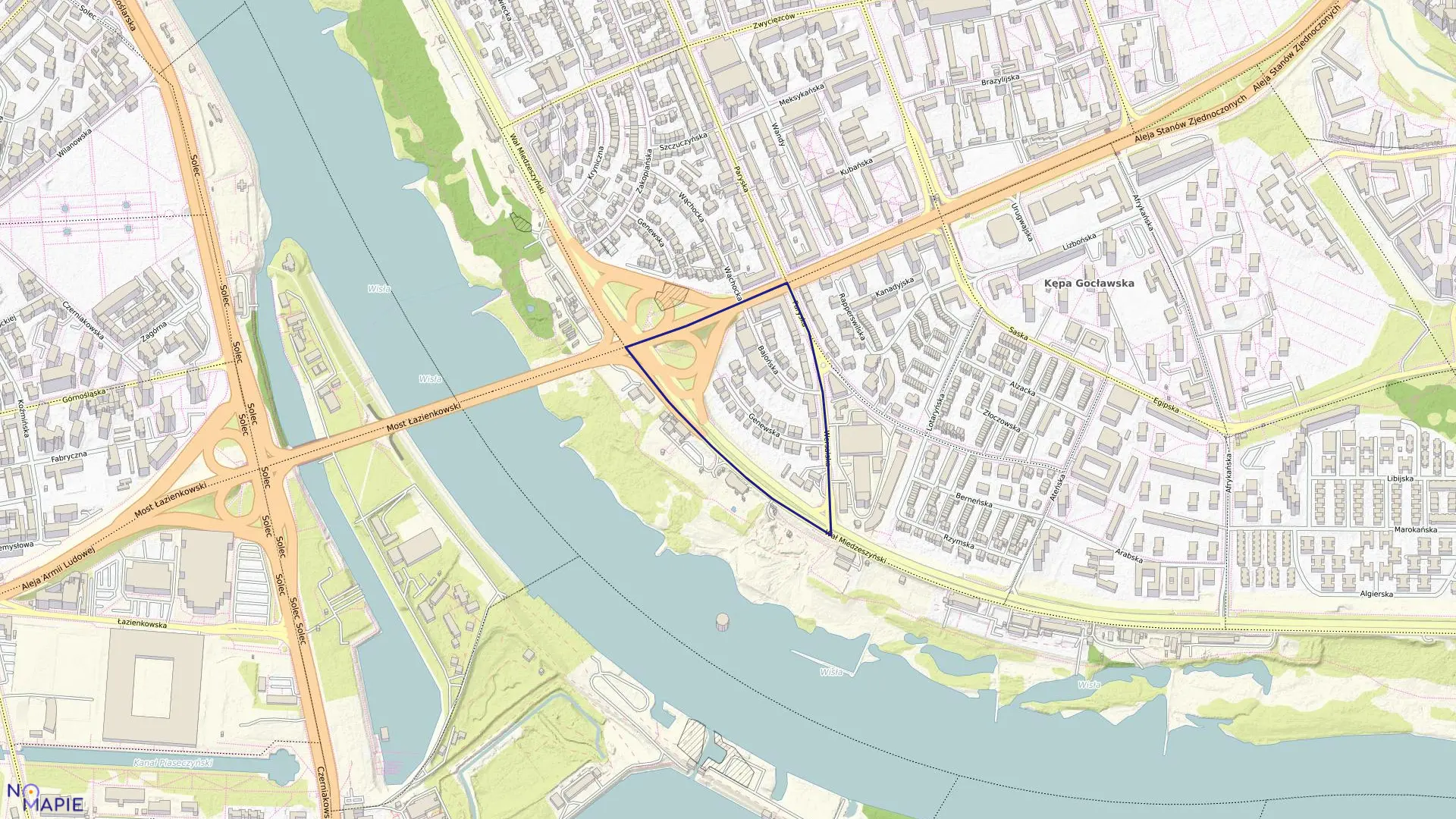 Mapa obrębu 3-01-15 w mieście Warszawa