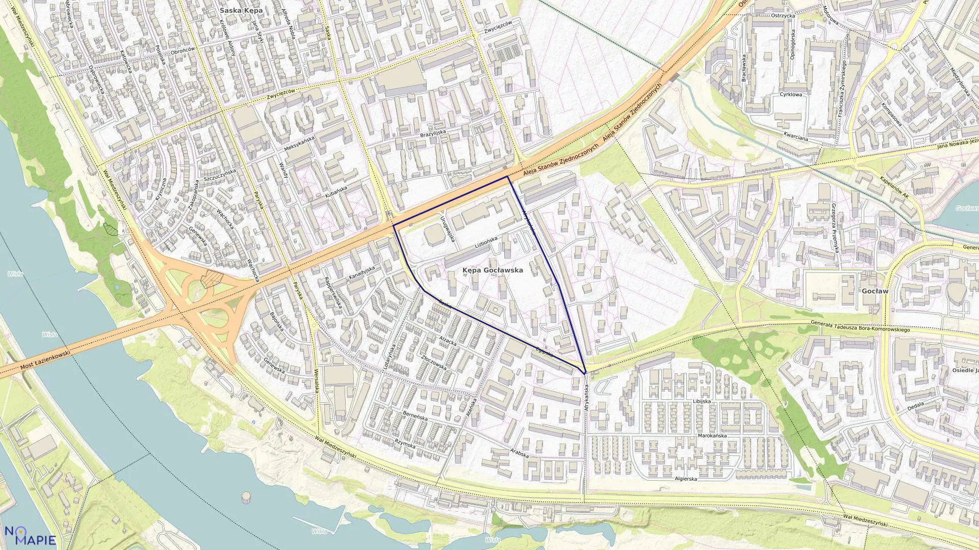 Mapa obrębu 3-01-17 w mieście Warszawa