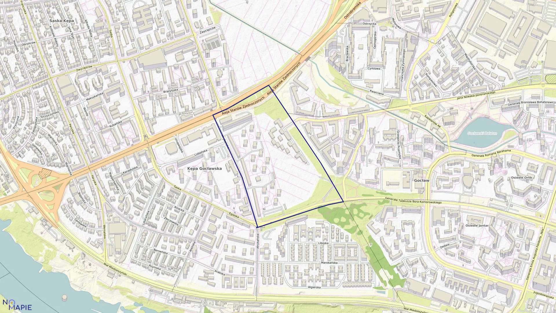 Mapa obrębu 3-01-20 w mieście Warszawa