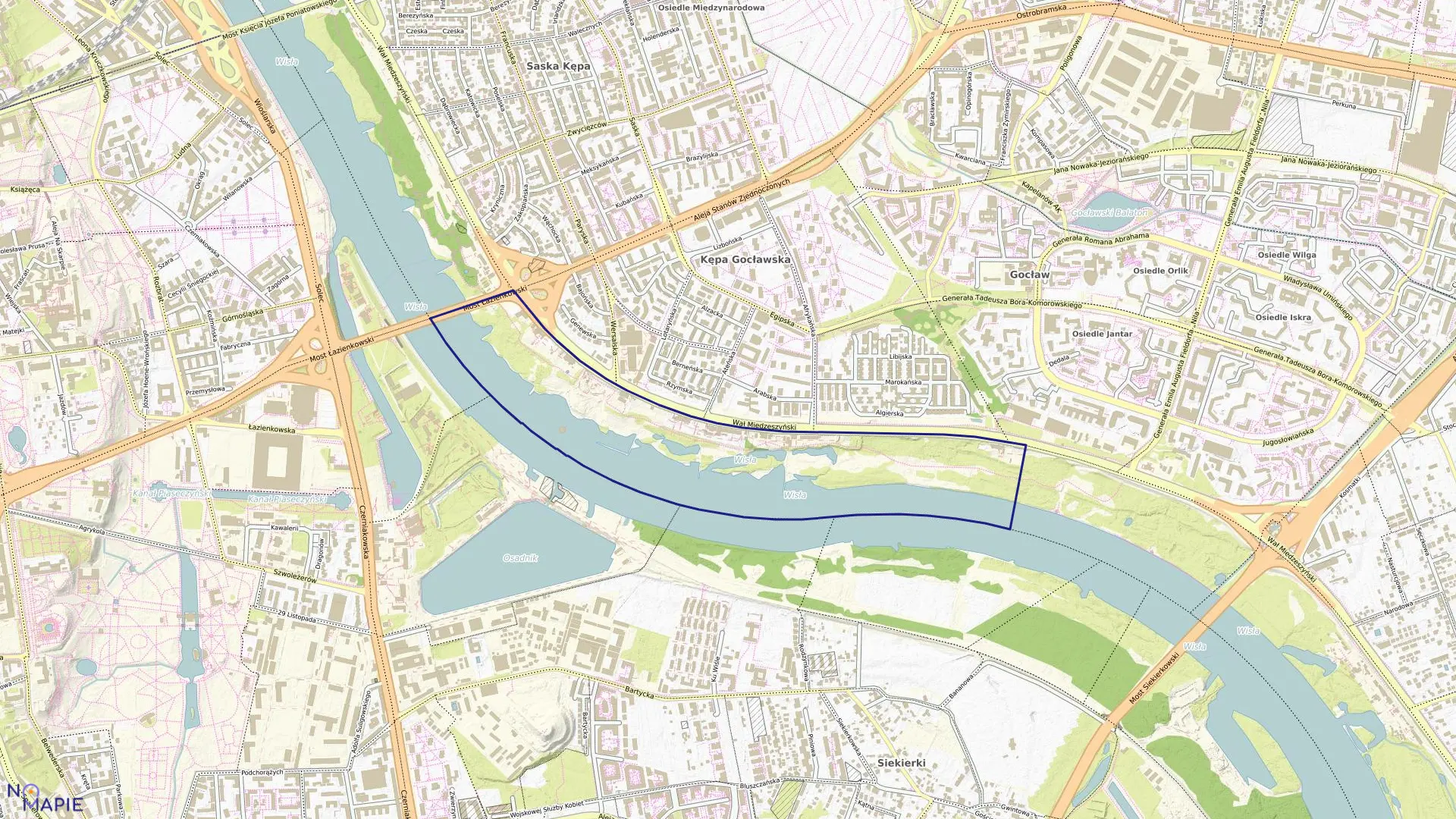 Mapa obrębu 3-01-21 w mieście Warszawa