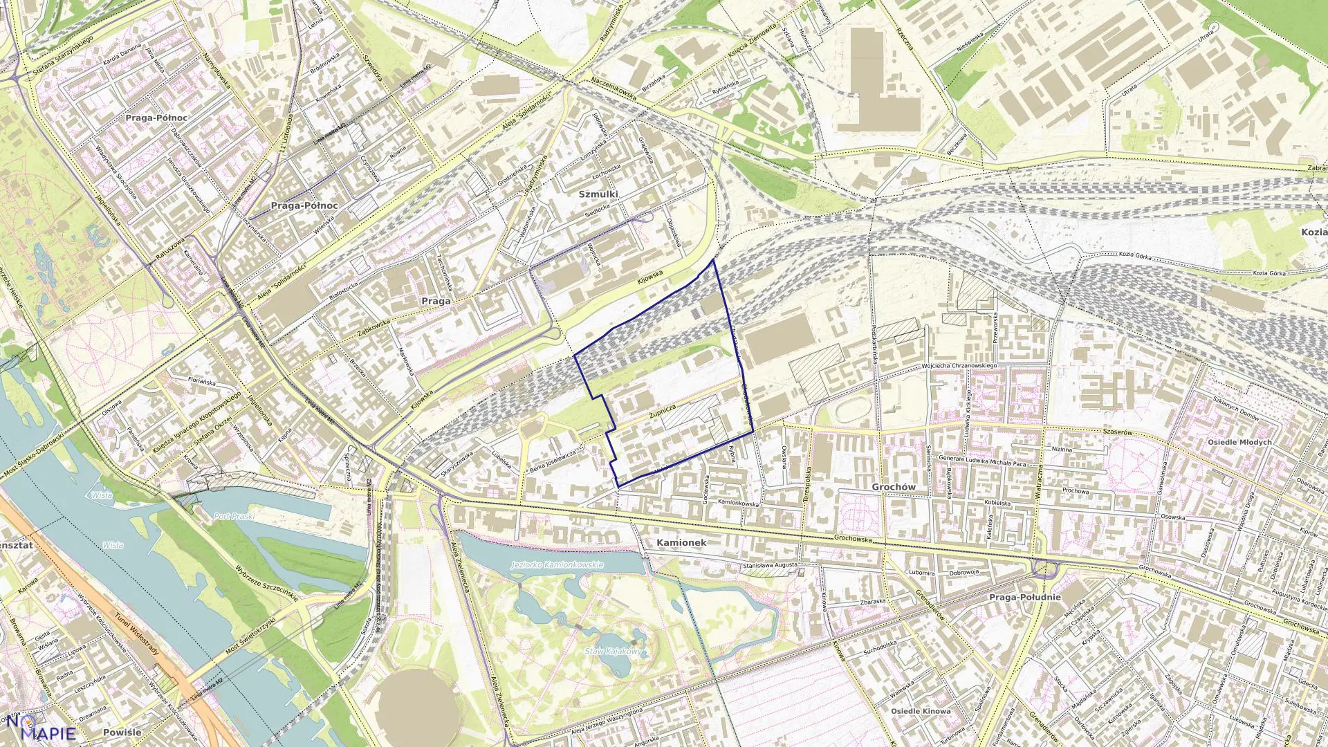 Mapa obrębu 3-02-02 w mieście Warszawa