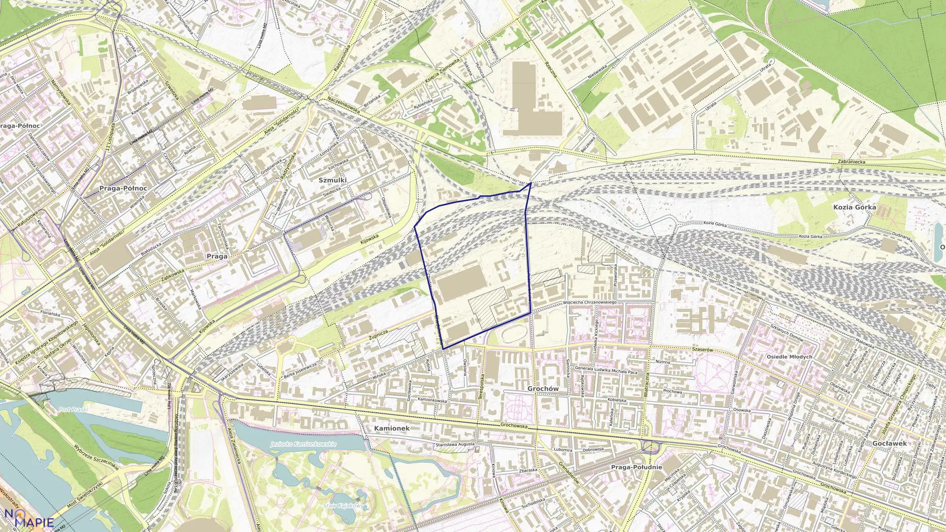 Mapa obrębu 3-02-03 w mieście Warszawa