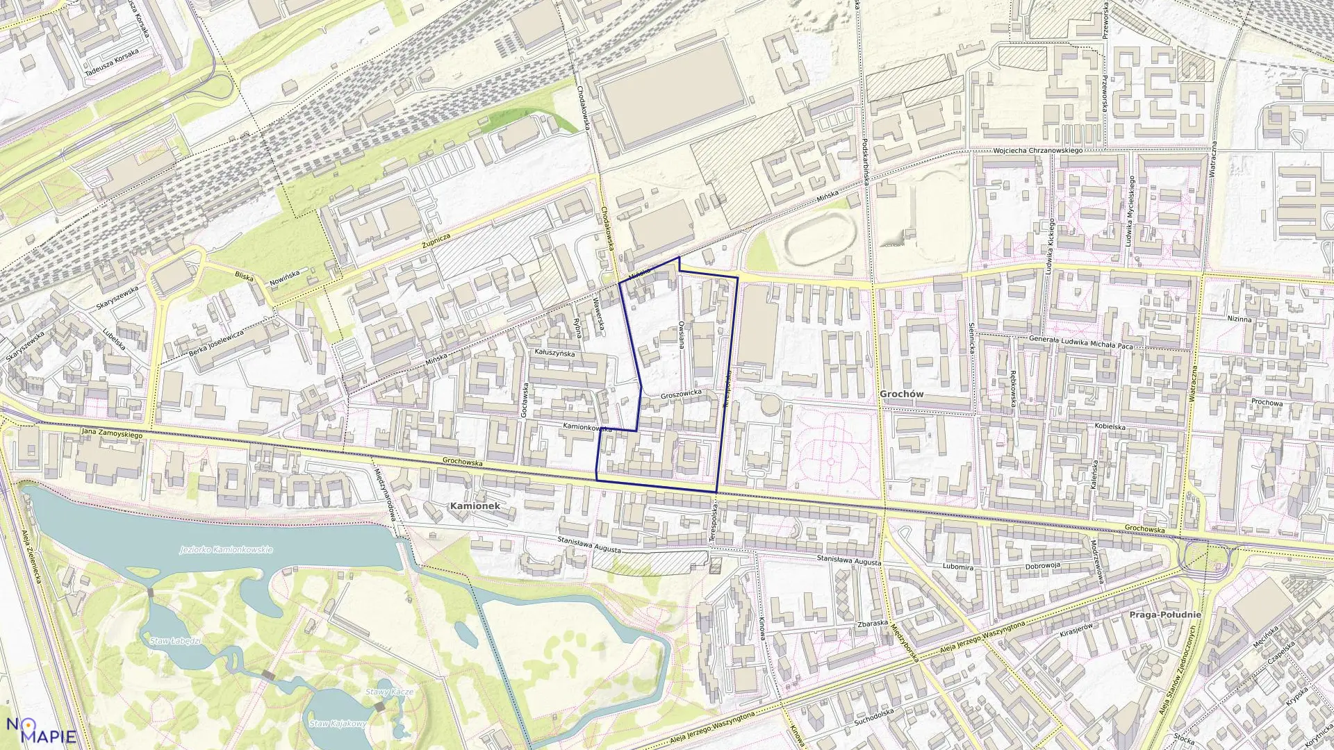 Mapa obrębu 3-02-07 w mieście Warszawa