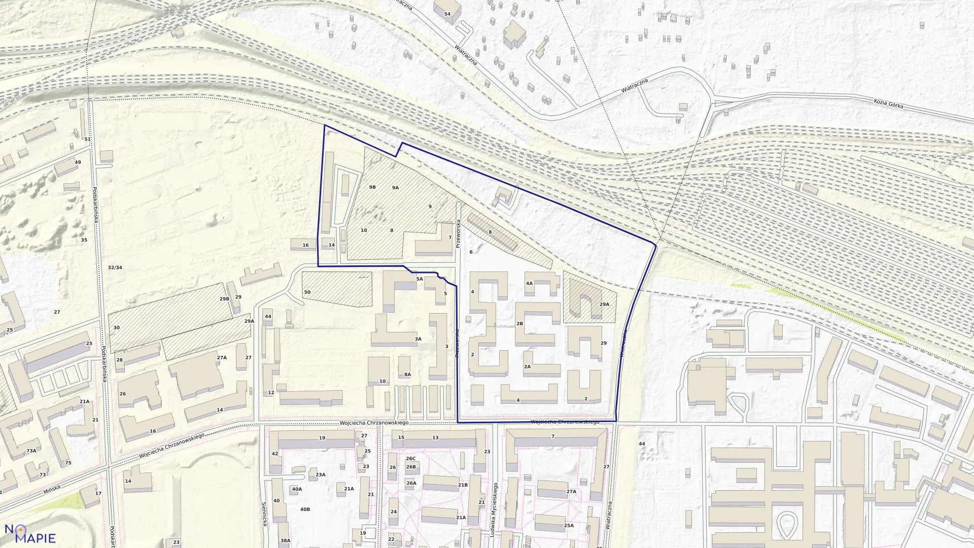 Mapa obrębu 3-02-12 w mieście Warszawa